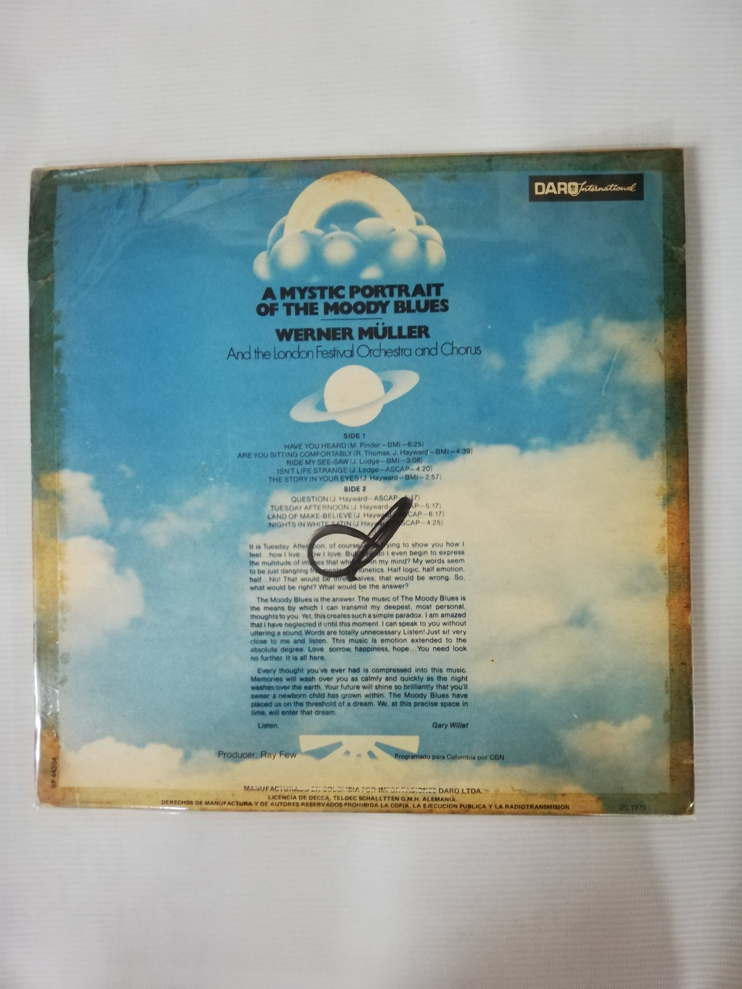 LP WERNER MÜLLER AND LONDON FESTIVAL ORCHESTRA AND CHORUS - A MYSTIC PORTRAIT OF THE MOODY BLUES