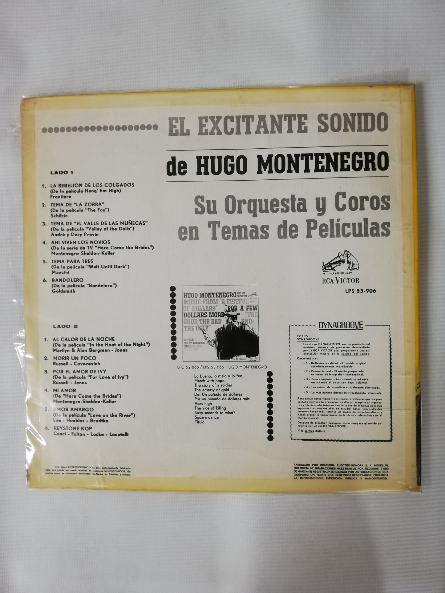 LP HUGO MONTENEGRO SU ORQUESTA Y COROS EN TEMAS DE PELICULAS - EL EXCITANTE SONIDO DE HUGO MONTENEGRO