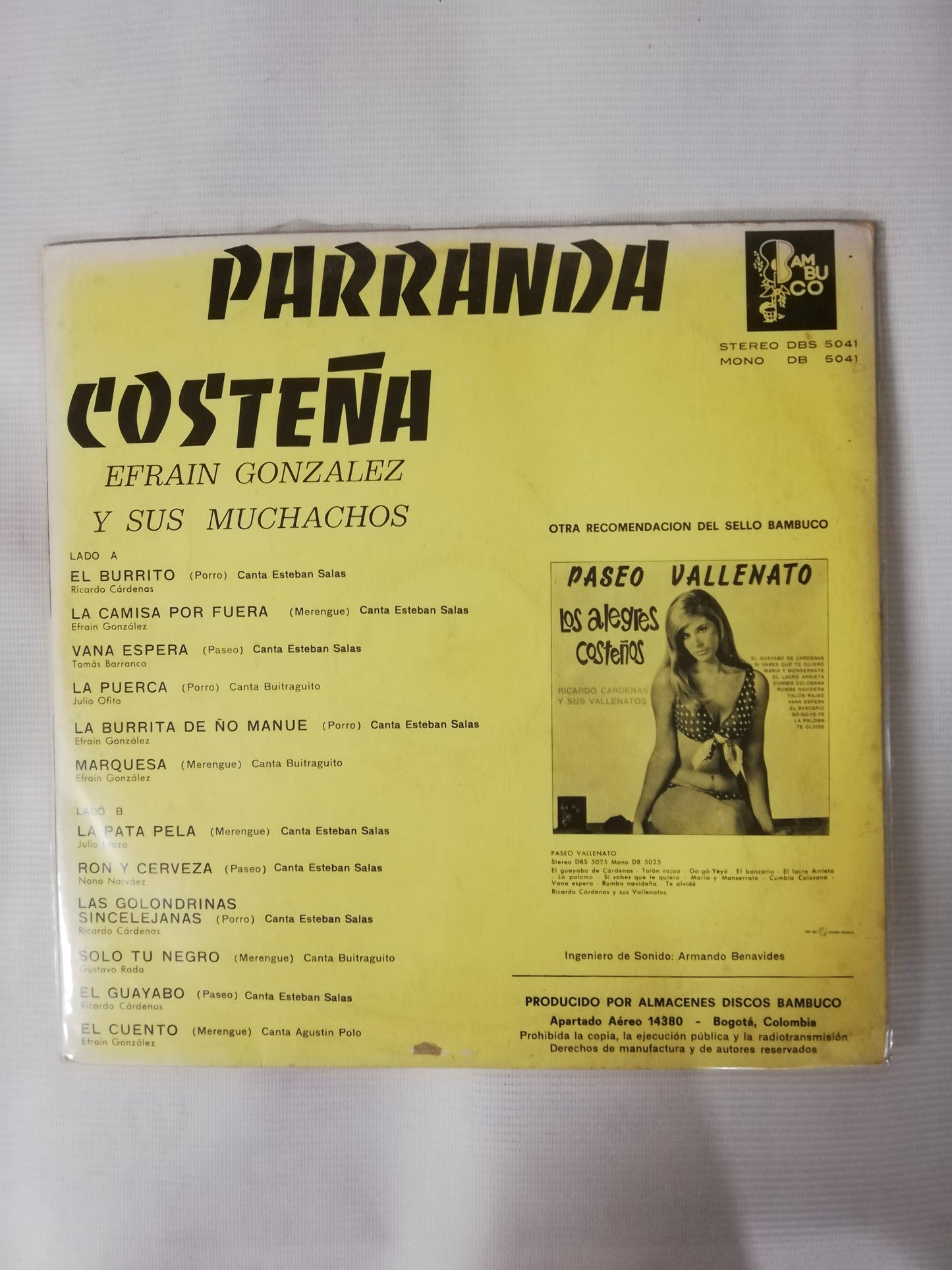 LP EFRAIN GONZALEZ Y SUS MUCHACHOS - PARRANDA COSTEÑA
