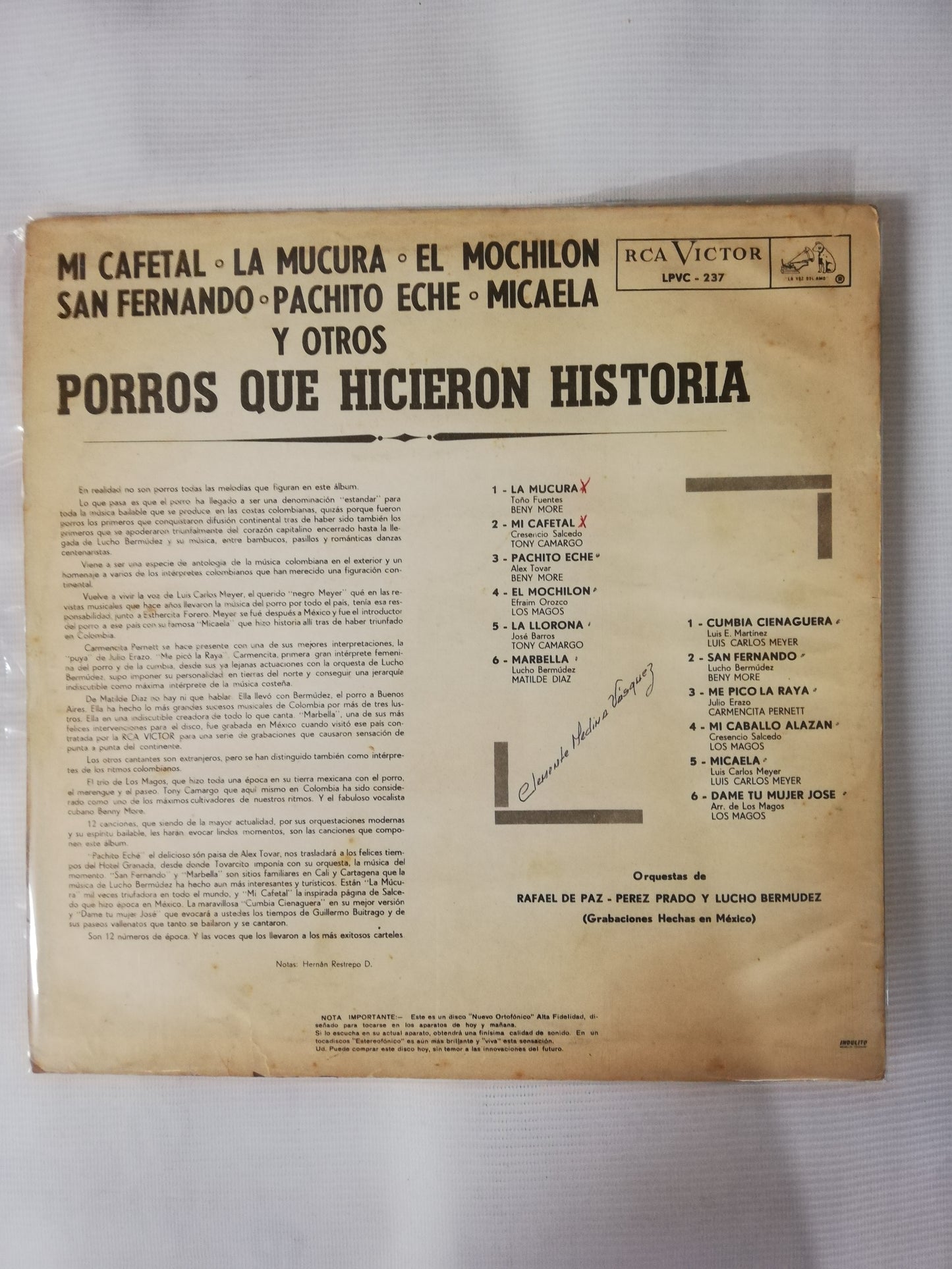 LP PORROS QUE HICIERON HISTORIA - VARIOS INTÉRPRETES