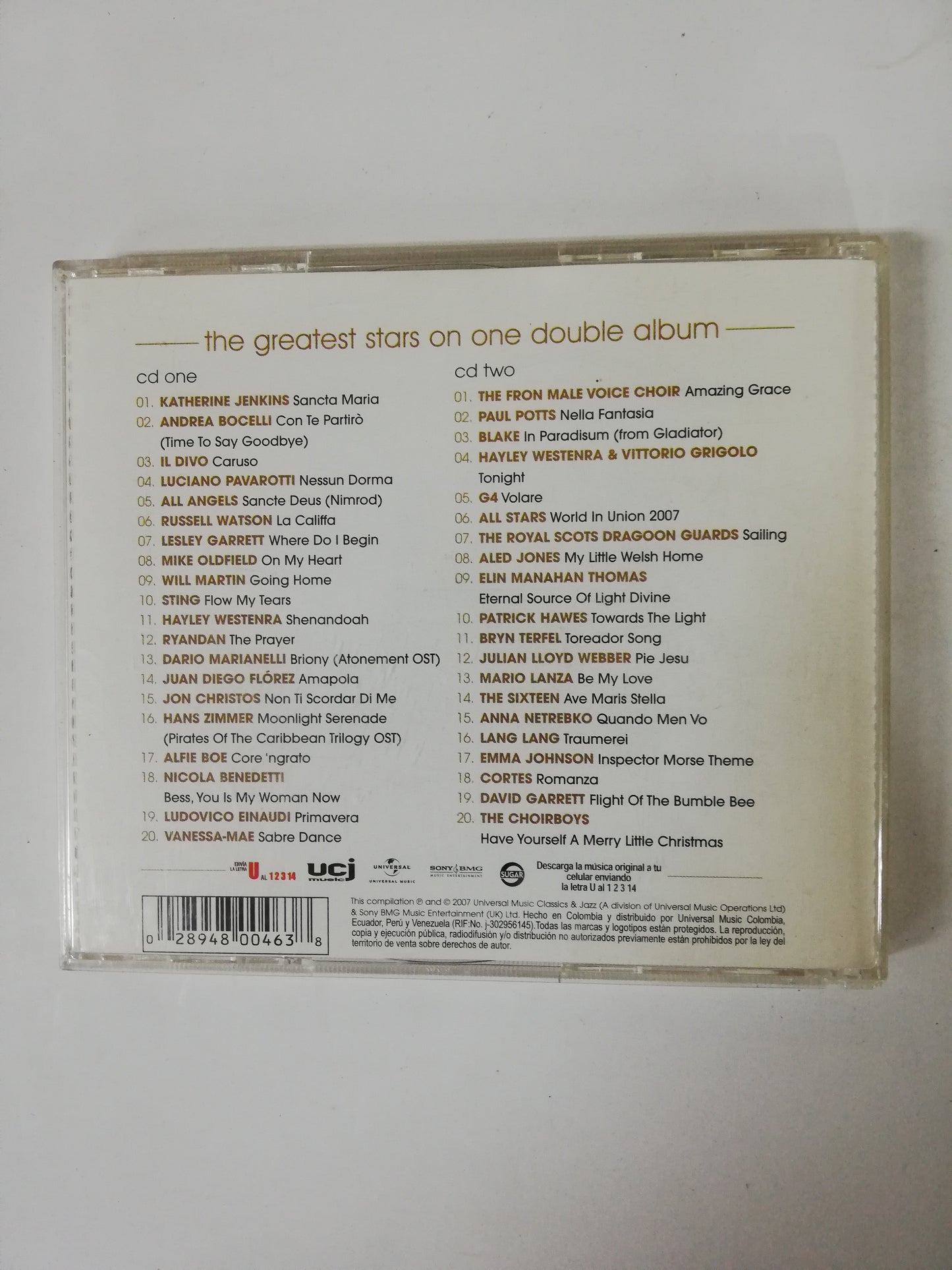 CD THE NUMBER ONE CLASSICAL ALBUM 2008 - VARIOS INTÉRPRETES - CD X 2