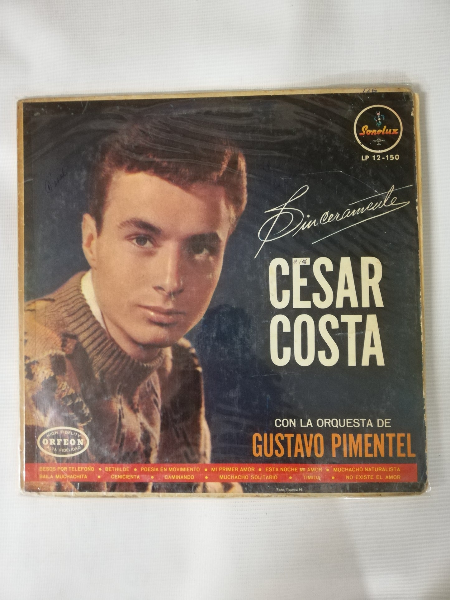LP CESAR COSTA CON LA ORQUESTA DE GUSTAVO PIMENTEL - SINCERAMENTE CESAR COSTA