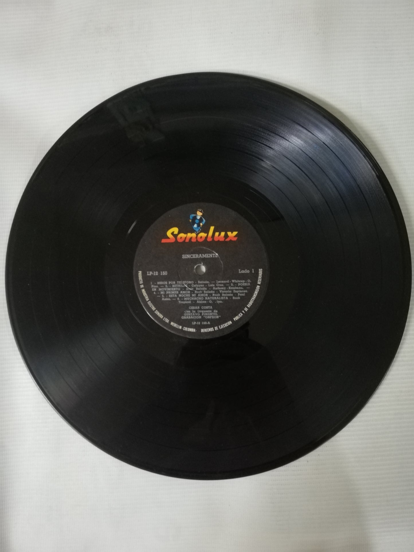 LP CESAR COSTA CON LA ORQUESTA DE GUSTAVO PIMENTEL - SINCERAMENTE CESAR COSTA