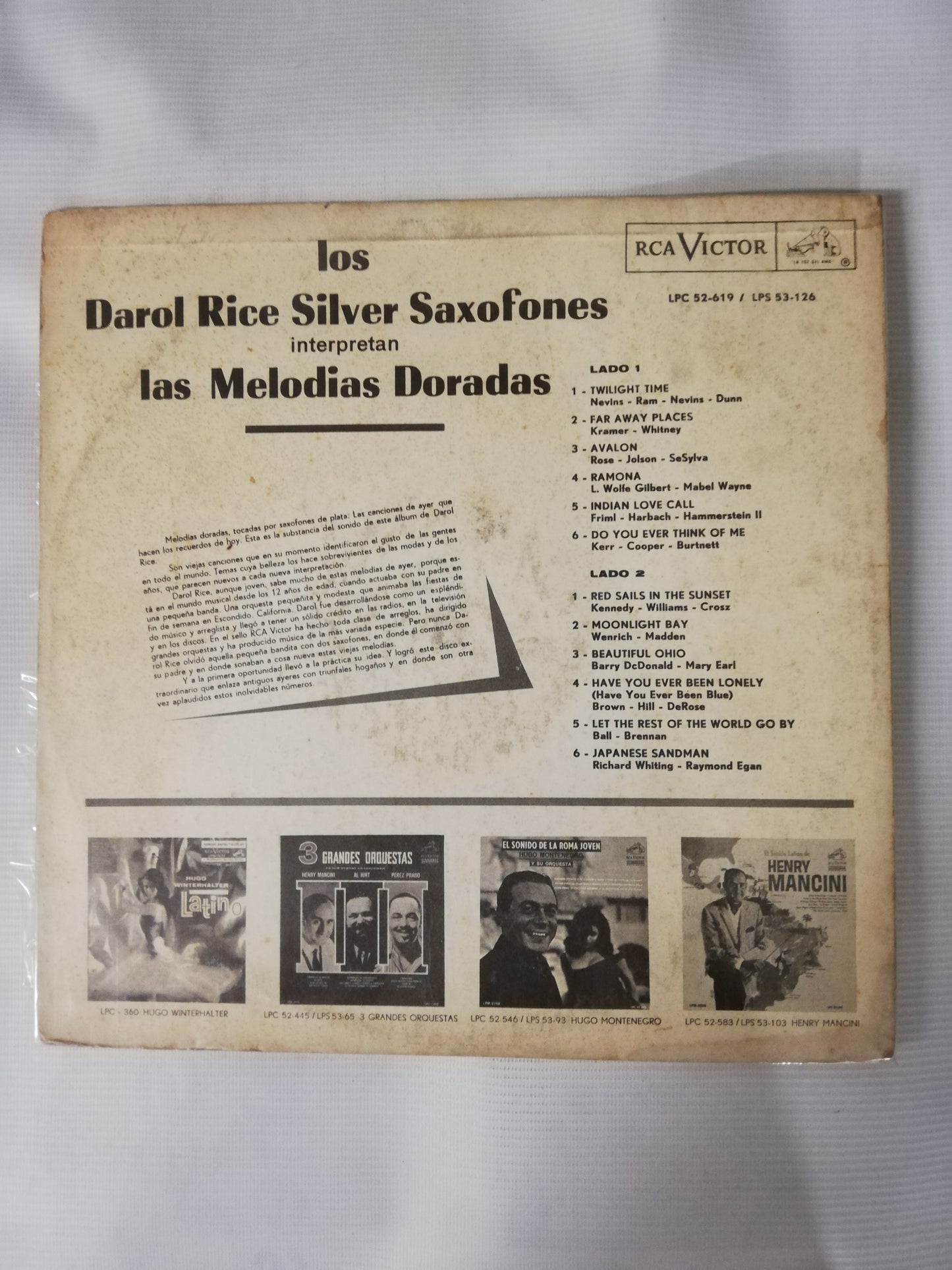 LP DAROL RICE SILVER SAXOFONES - LAS MELODIAS DORADAS