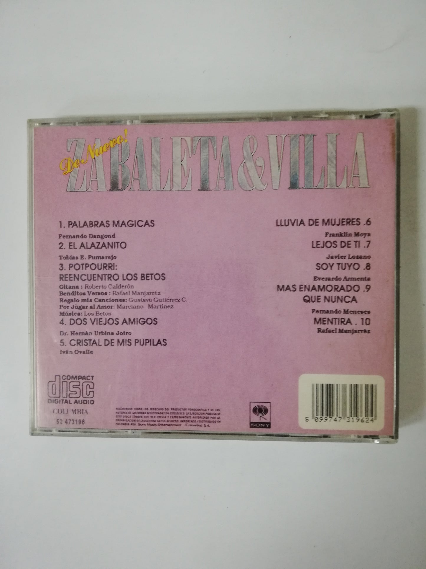 CD LOS BETOS - DE NUEVO ZABALETA & VILLA