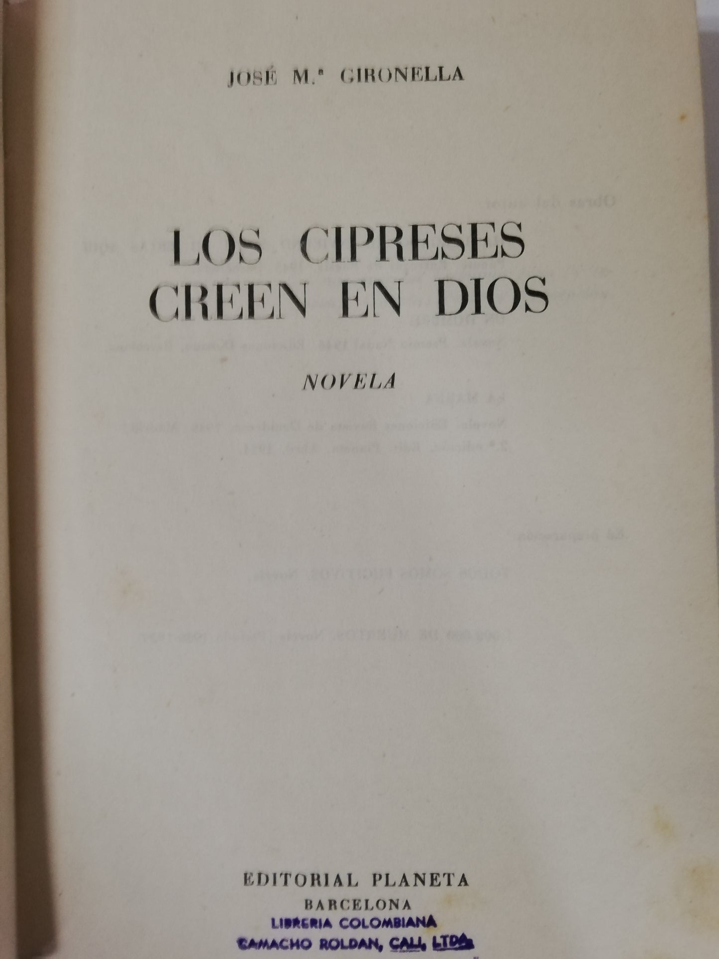LOS CIPRECES CREEN EN DIOS - JOSÉ MARIA GIRONELLA