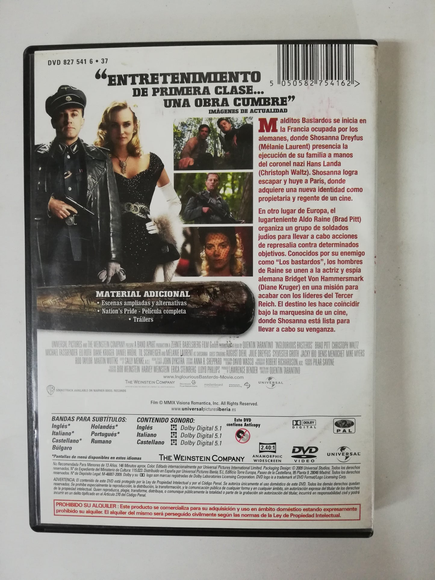 DVD MALDITOS BASTARDOS - QUENTIN TARANTINO