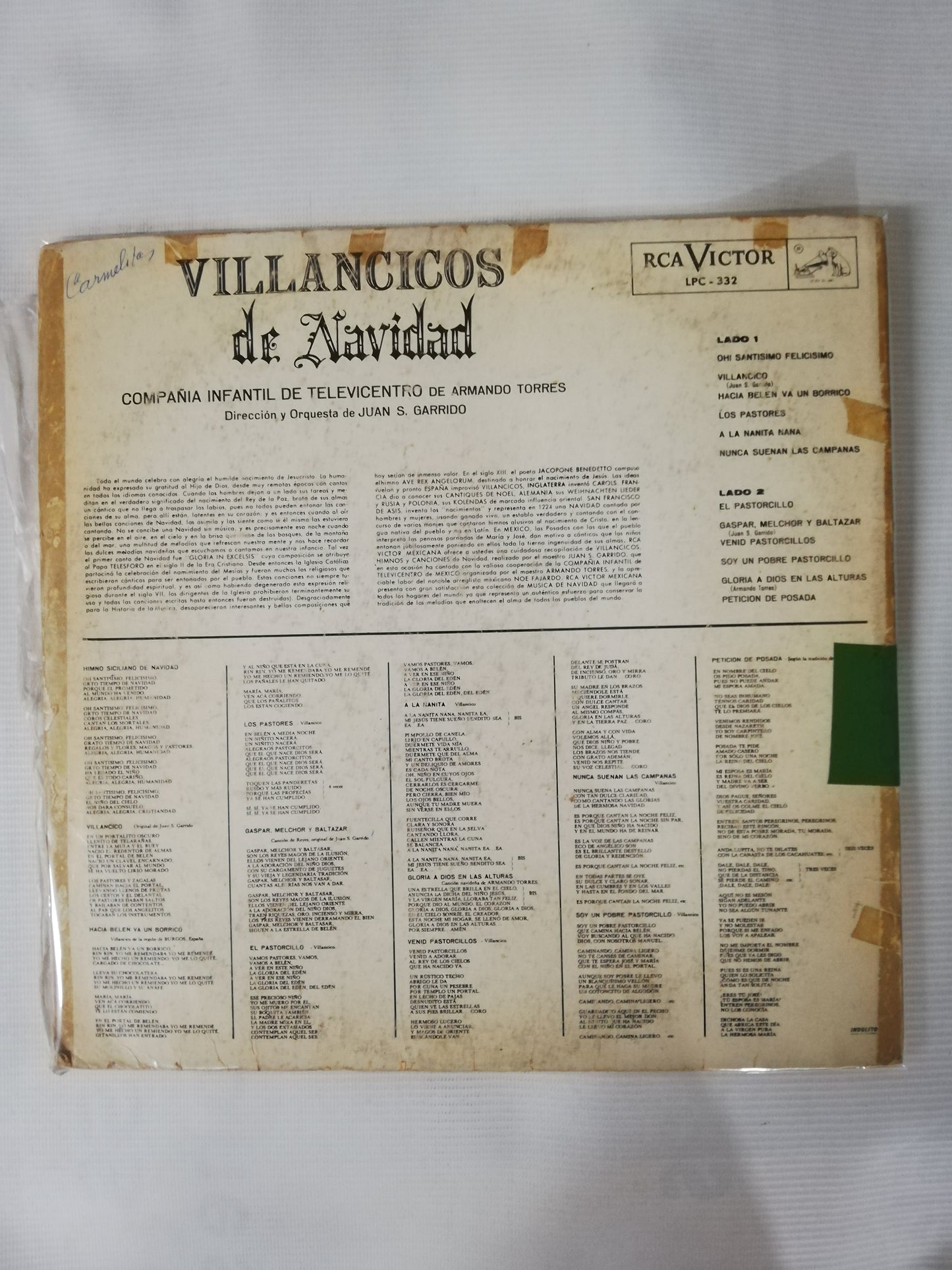 LP COMPAÑIA INFANTIL TELEVICENTRO - VILLANCICOS DE NAVIDAD
