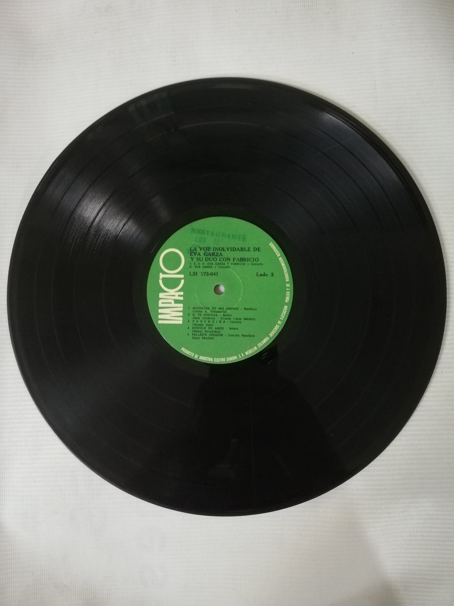 LP EVA GARZA CON FABRICIO - LA VOZ INOLVIDABLE DE EVA GARZA Y SU DUO CON FABRICIO