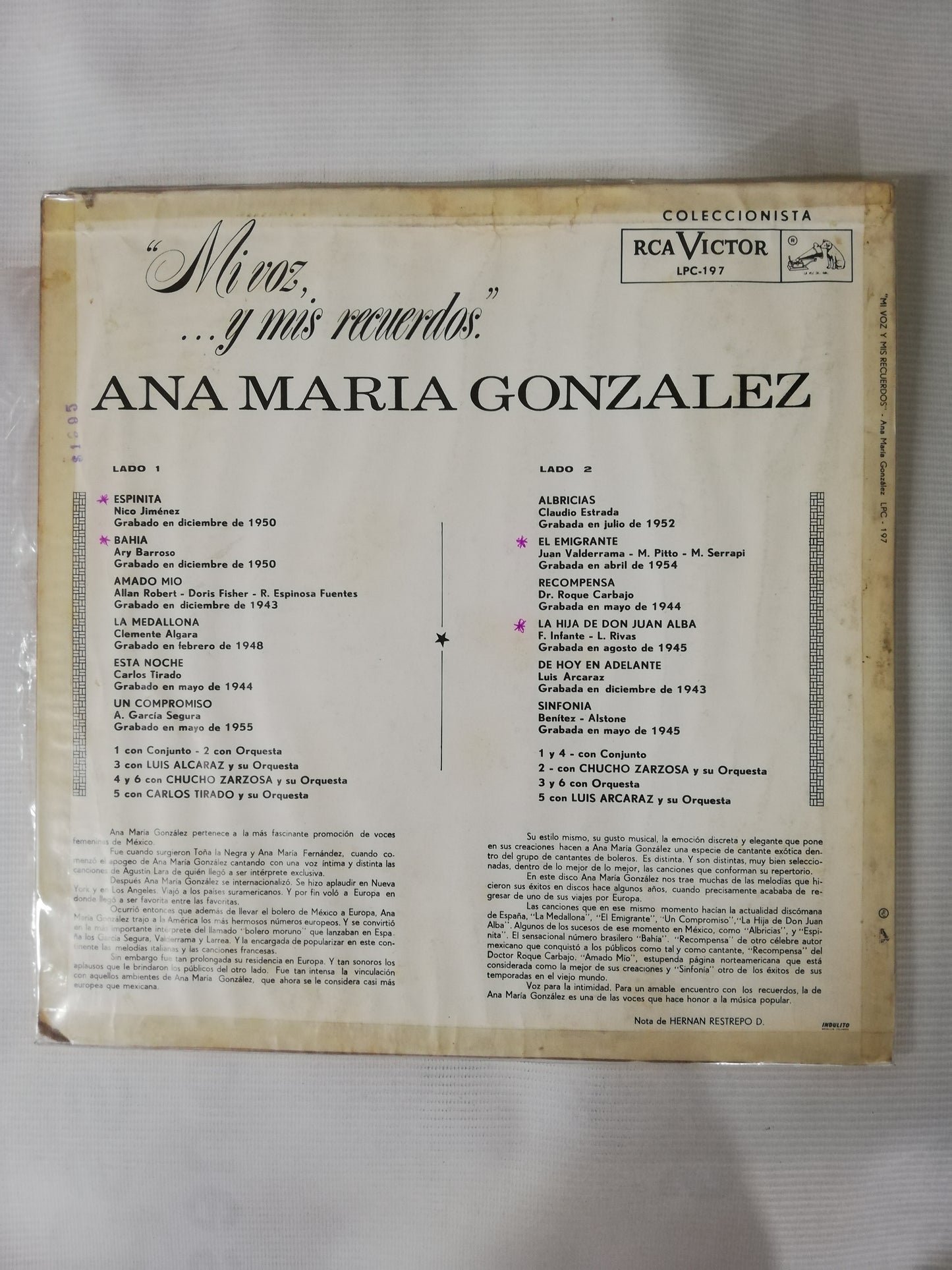LP ANA MARIA GONZALEZ - MI VOZ ...Y MIS RECUERDOS