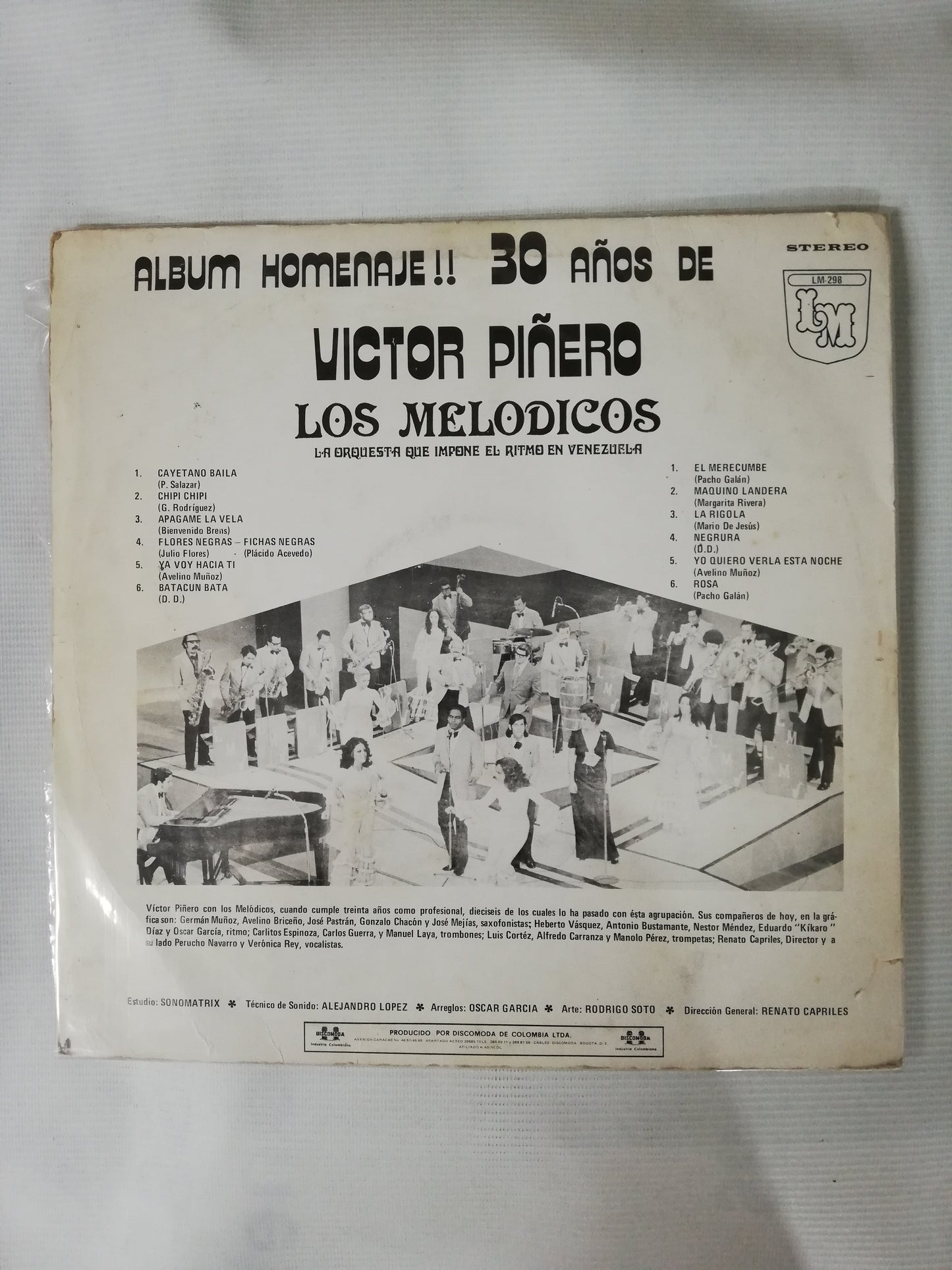 LP LOS MELODICOS - ALBUM HOMENAJE A VICTOR PIÑER0, 30 AÑOS