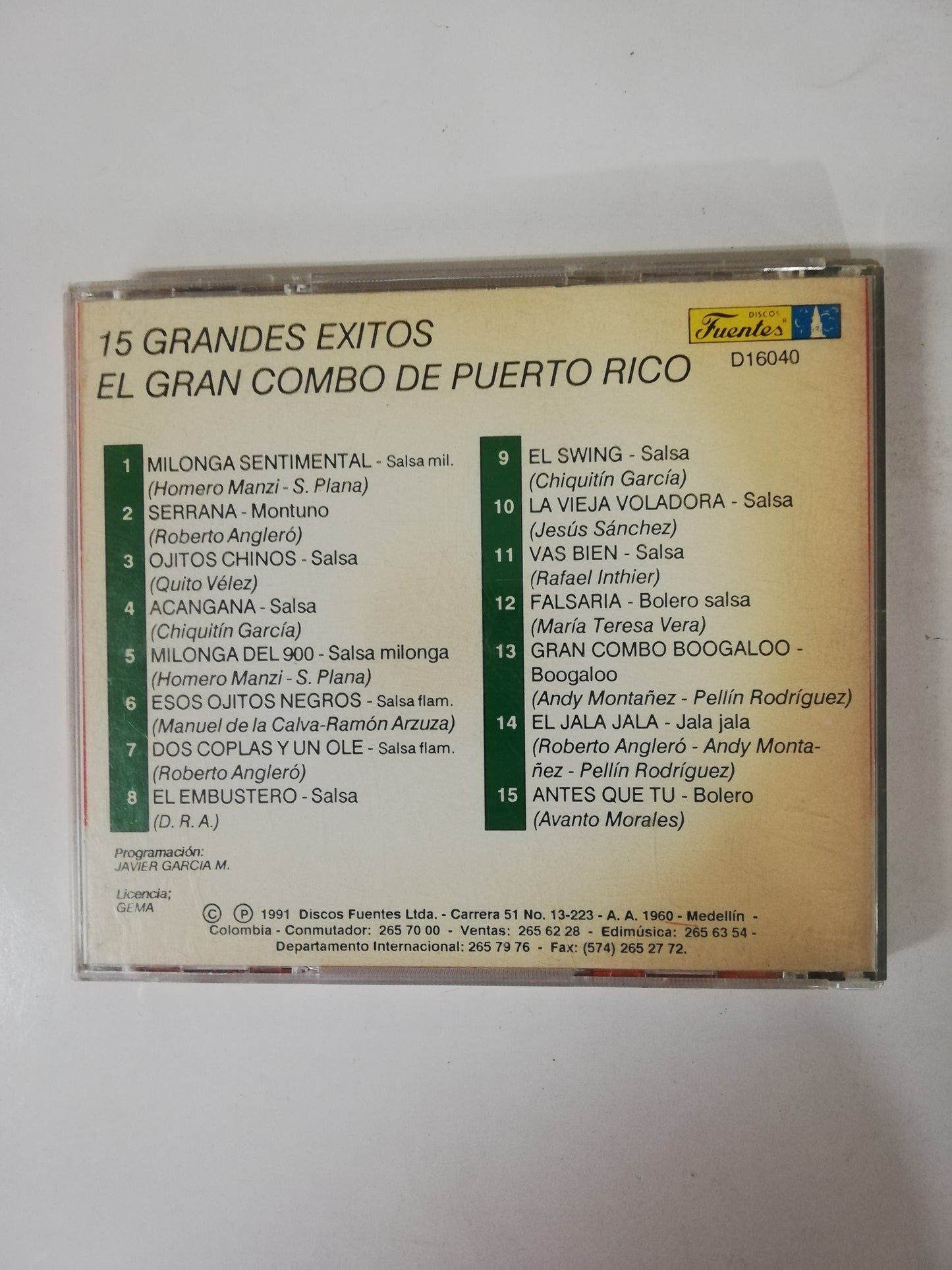 CD EL GRAN COMBO DE PUERTO RICO - 15 GRANDES EXITOS