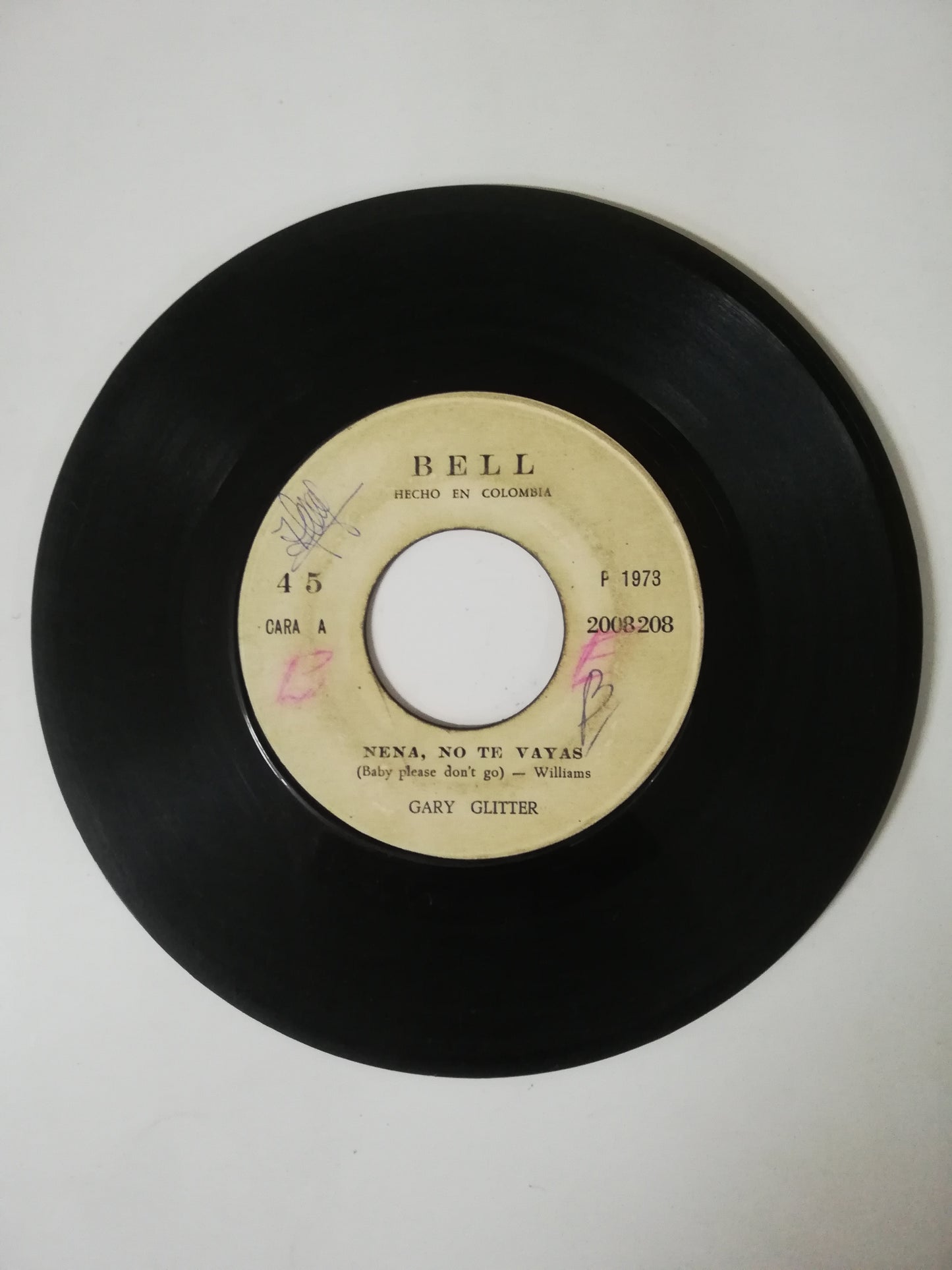 VINILO GARY GLITTER - BABY PLEASE DON´T GO / JUST FANCY THAT