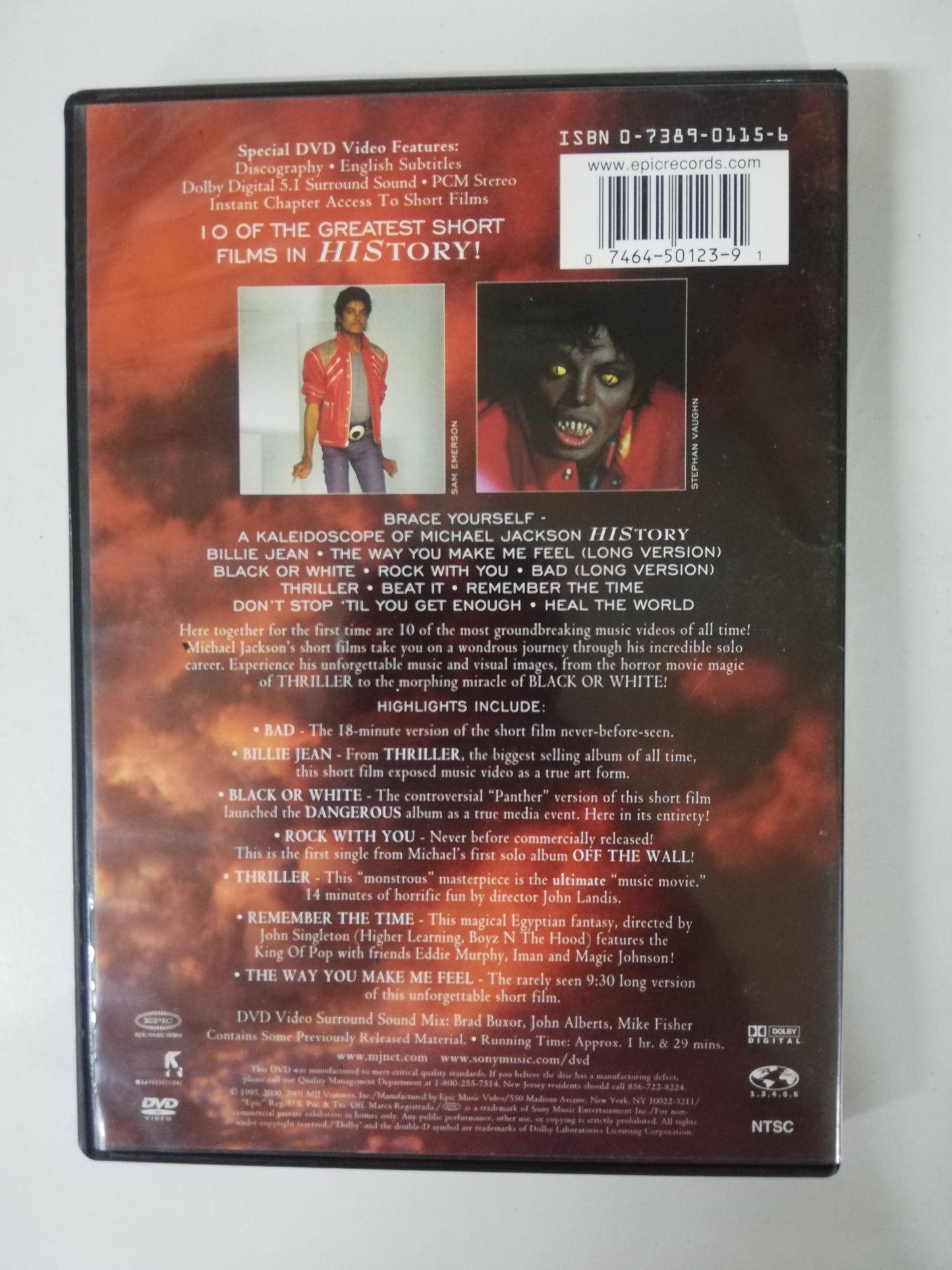 DVD MICHAEL JACKSON - VIDEO GREATEST HITS HISTORY