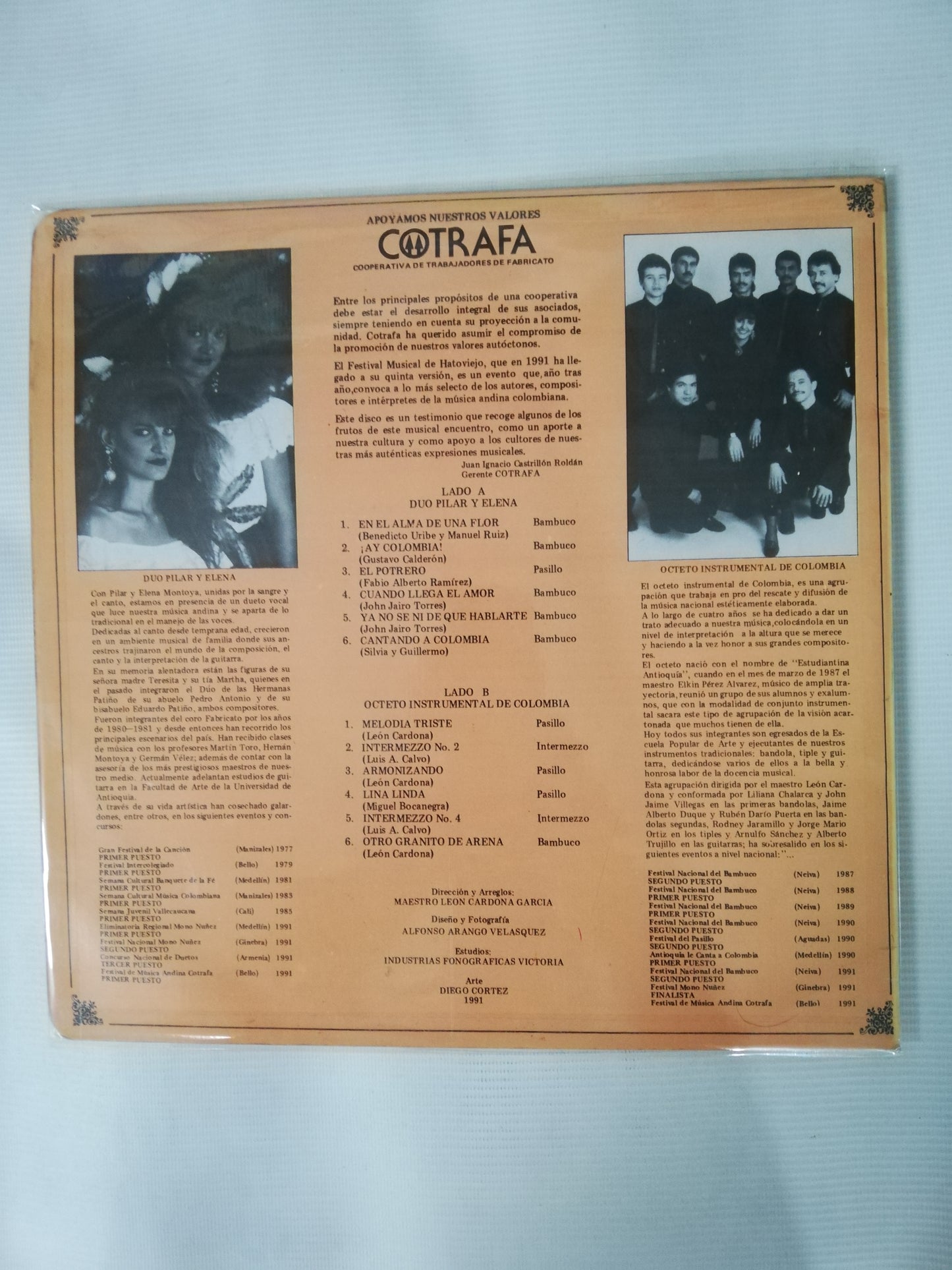 LP DUO PILAR Y ELENA CON EL OCTETO INSTRUMENTAL DEE COLOMBIA - EN EL ALMA DE UNA FLOR