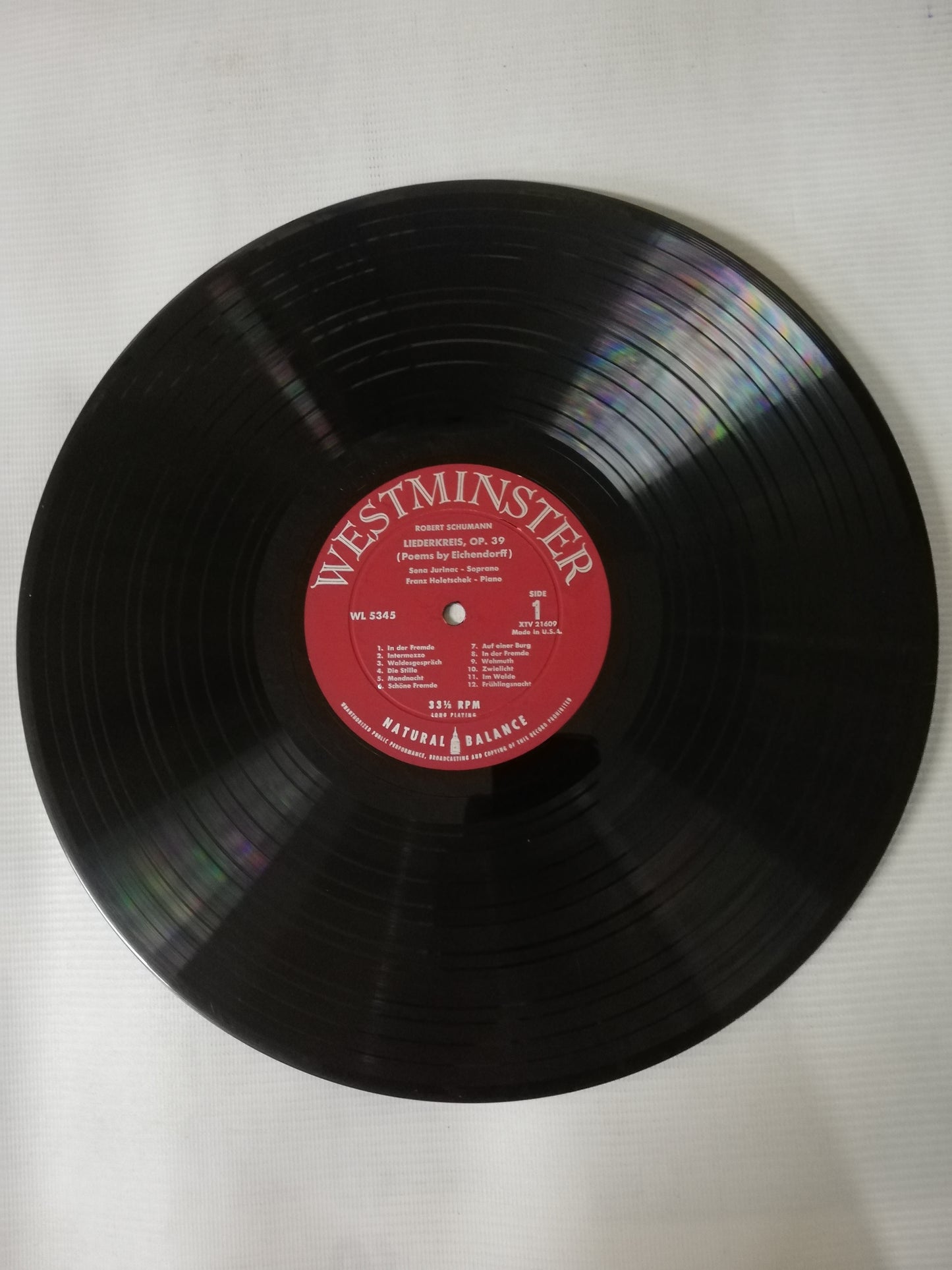 LP SENA JURINAC - SINGS SCHUMANN - FRANZ HOLESTSCHEK: PIANO