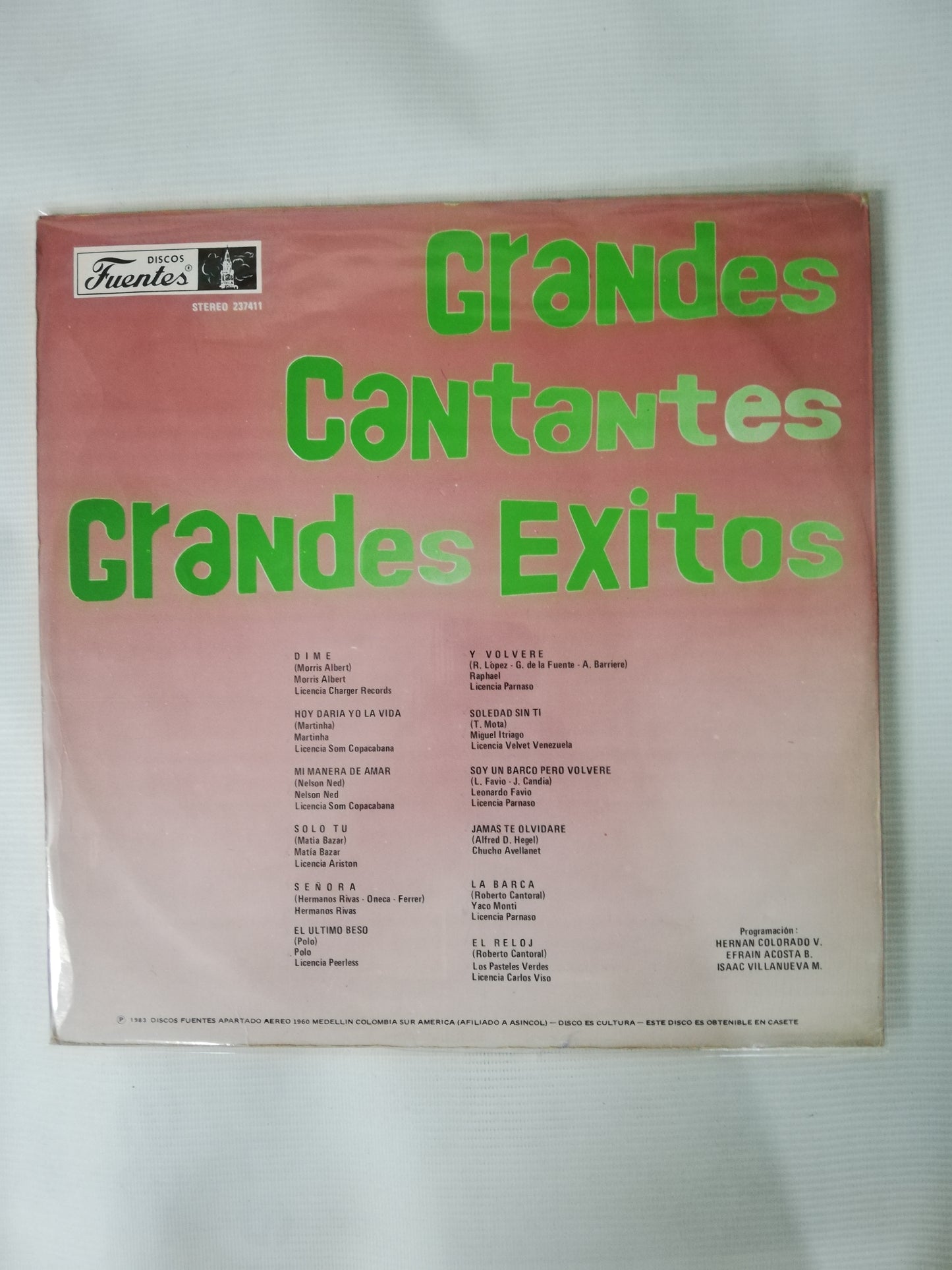 LP GRANDES CANTANTES GRANDES EXITOS - VARIOS INTÉRPRETES