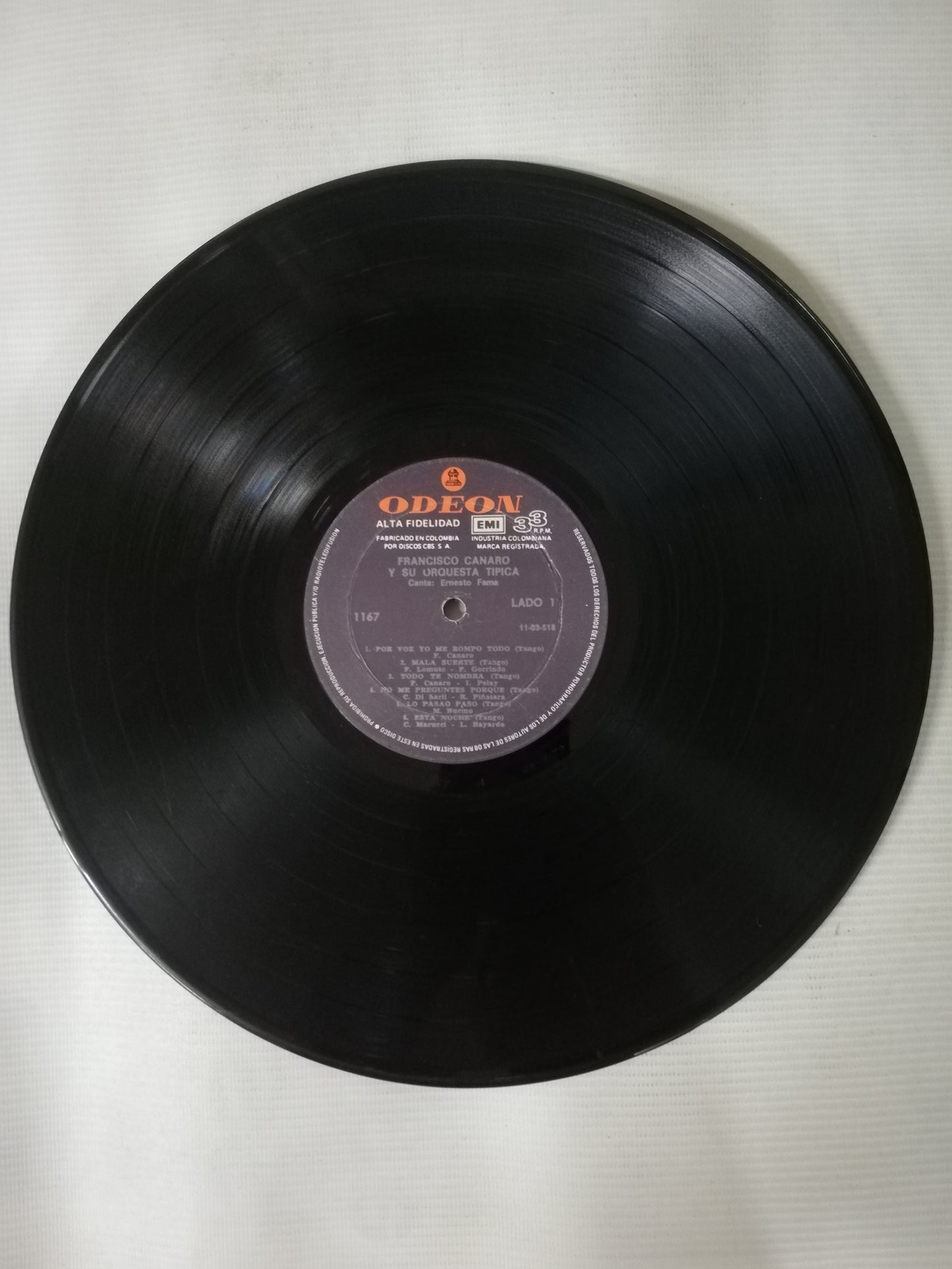 LP FRANCISCO CANARO Y SU ORQUESTA TIPICA - CANTA: ERNESTO FAMA