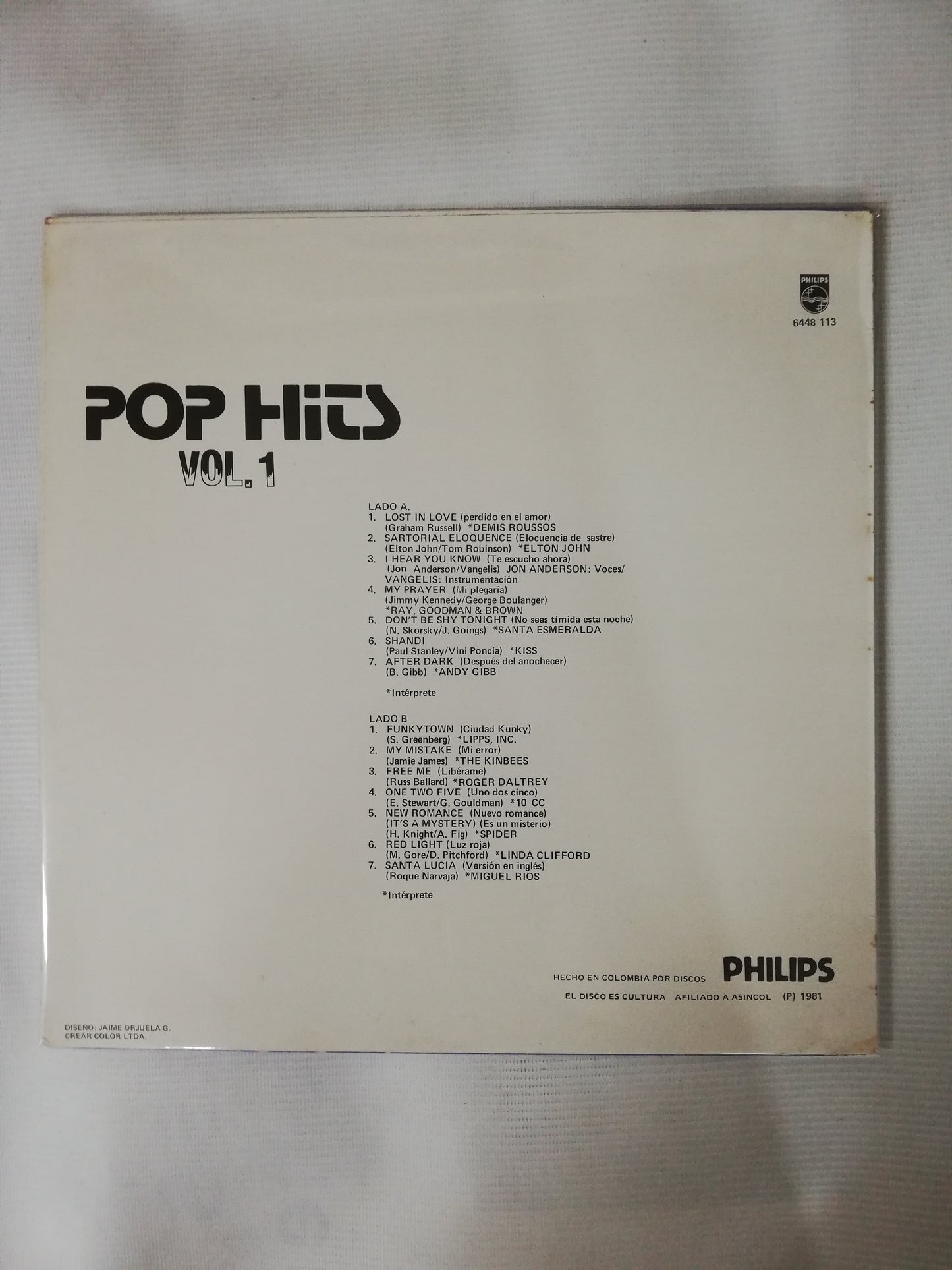 LP POP HITS - POP HITS VOL. 1