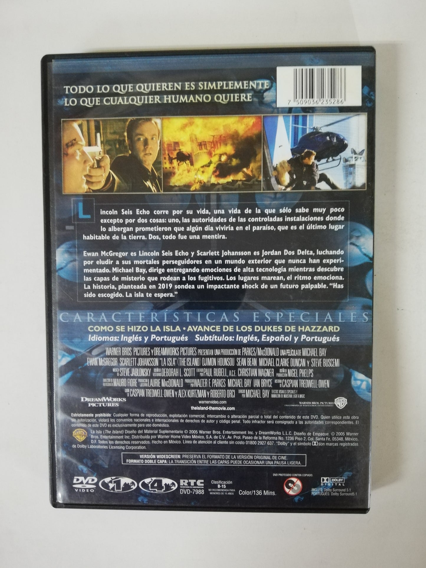DVD LA ISLA - MICHAEL BAY