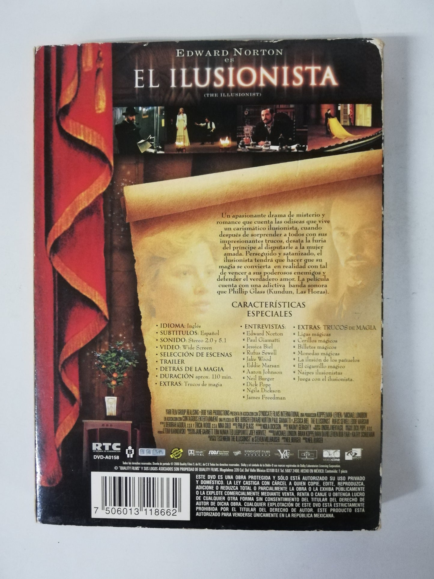 DVD EL ILUSIONISTA