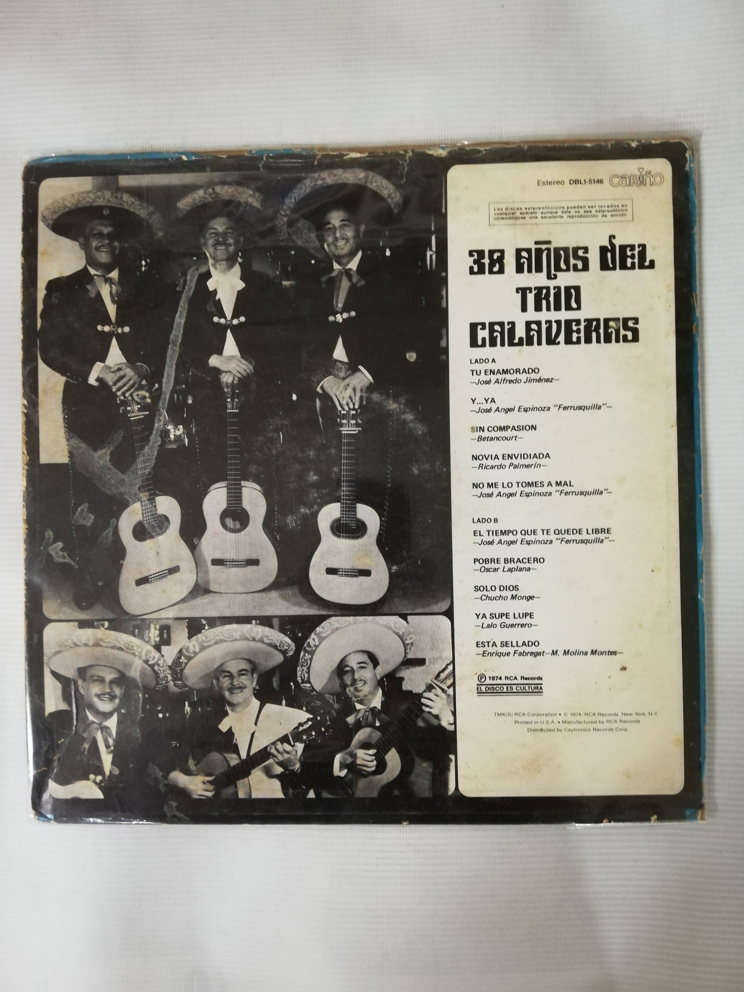 LP TRIO CALAVERAS - 38 AÑOS DEL TRIO CALAVERAS