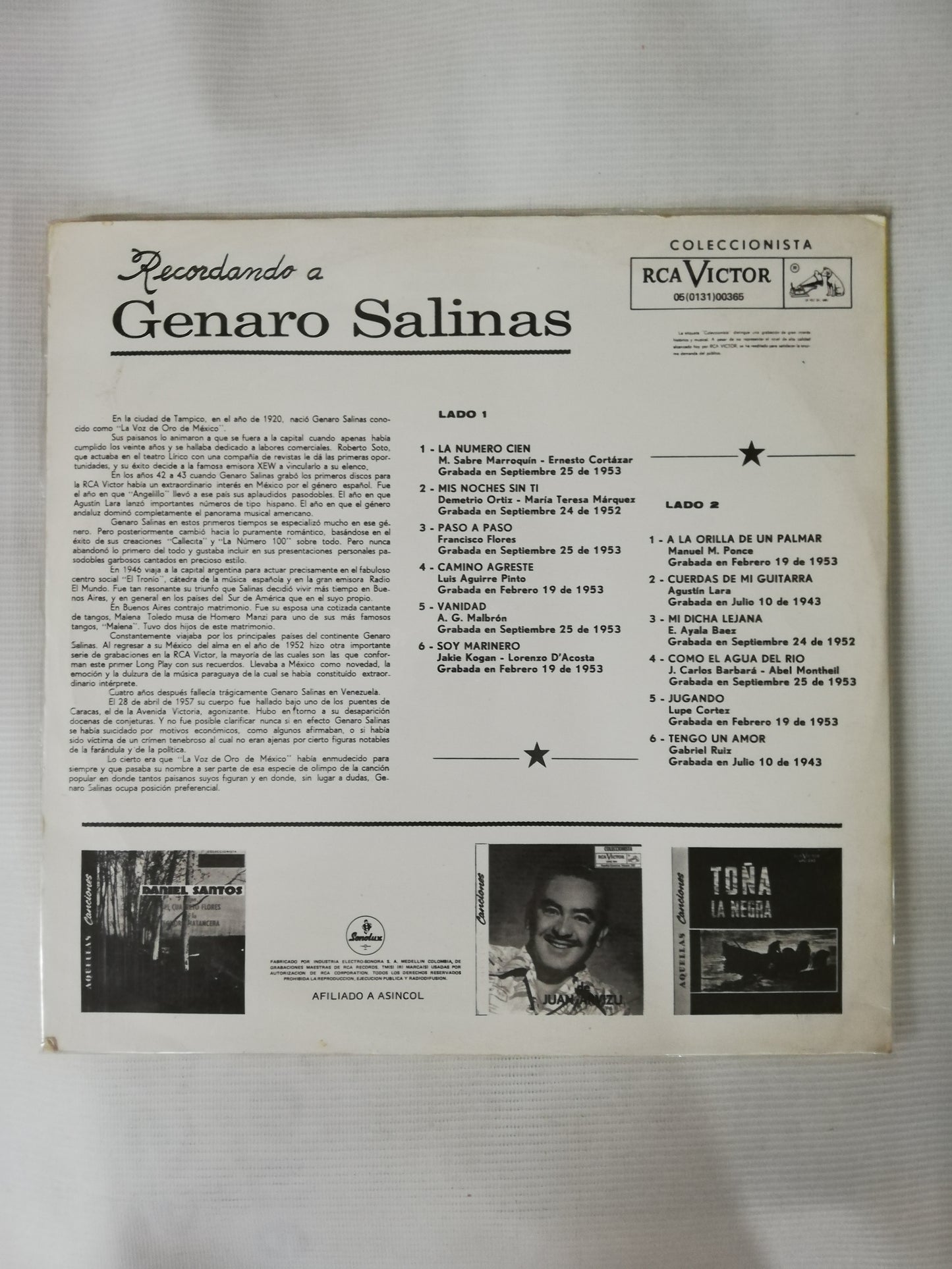 LP GENARO SALINAS - RECORDANDO A GENARO SALINAS