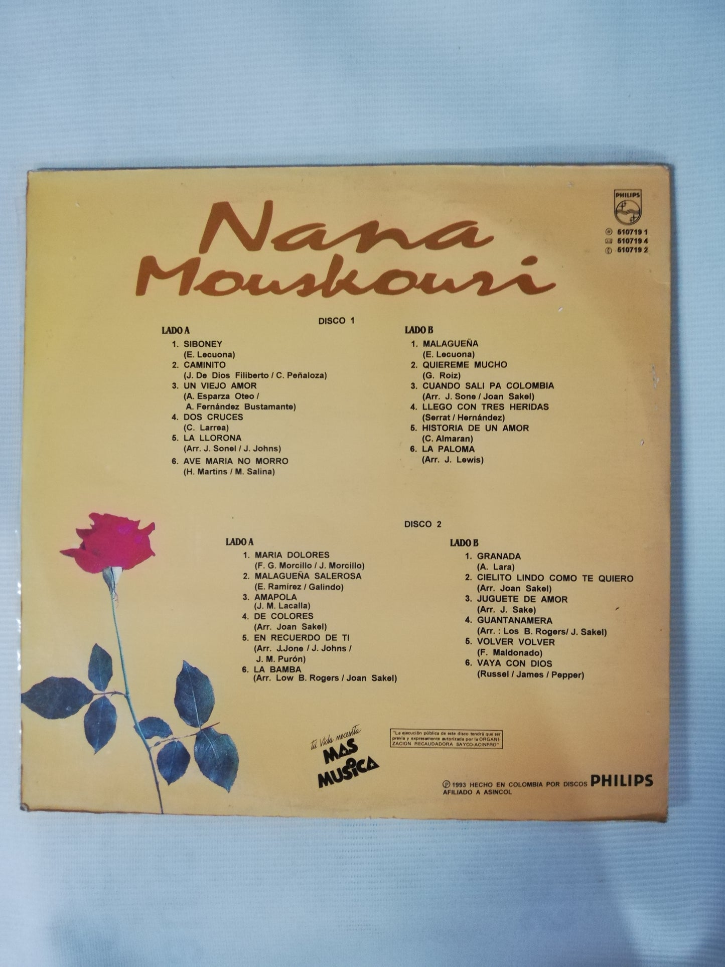 LP NANA MOUSKOURI - NUESTRAS CANCIONES - VINYL X 2