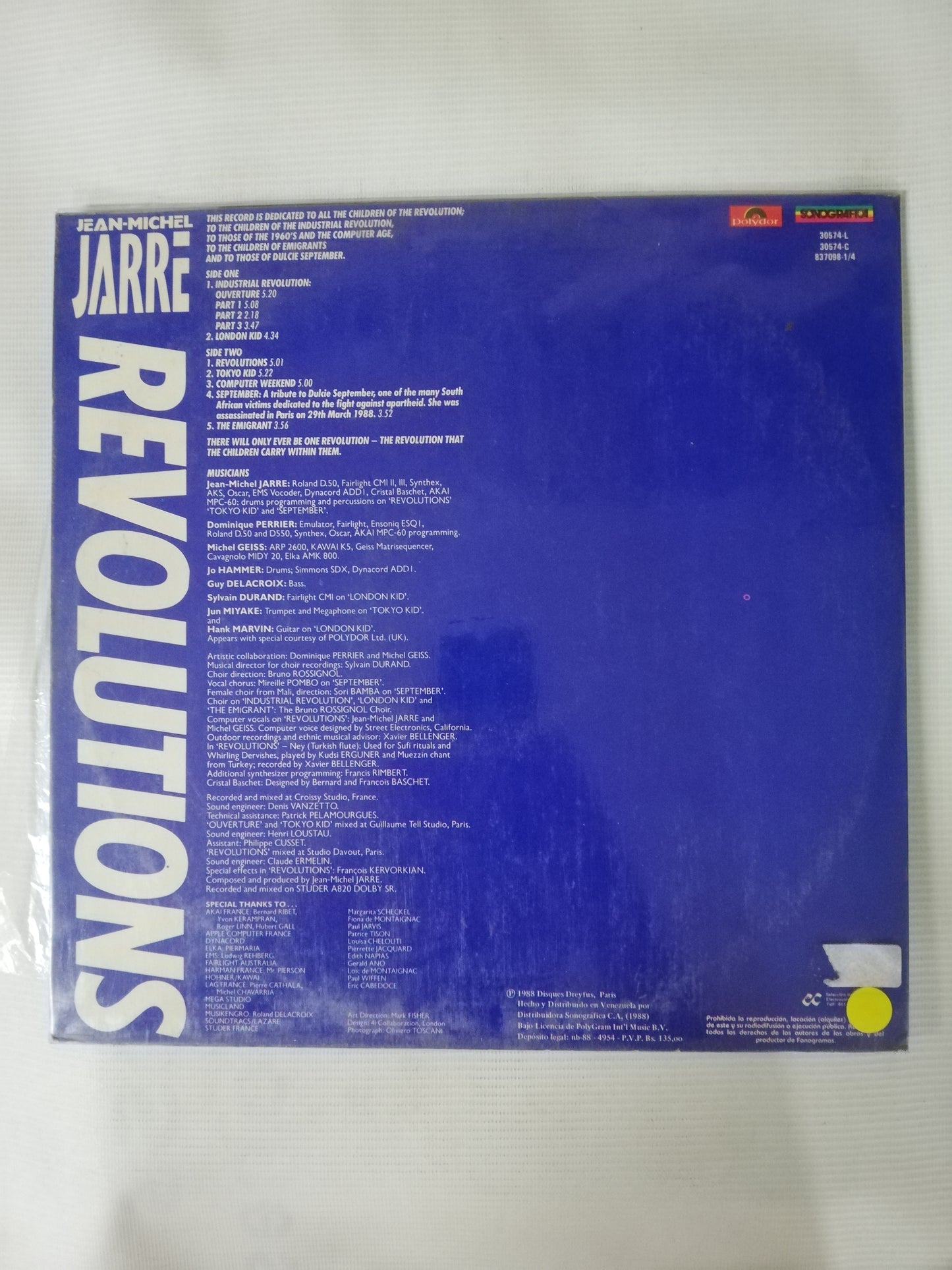 LP JEAN-MICHEL JARRE - REVOLUTIONS