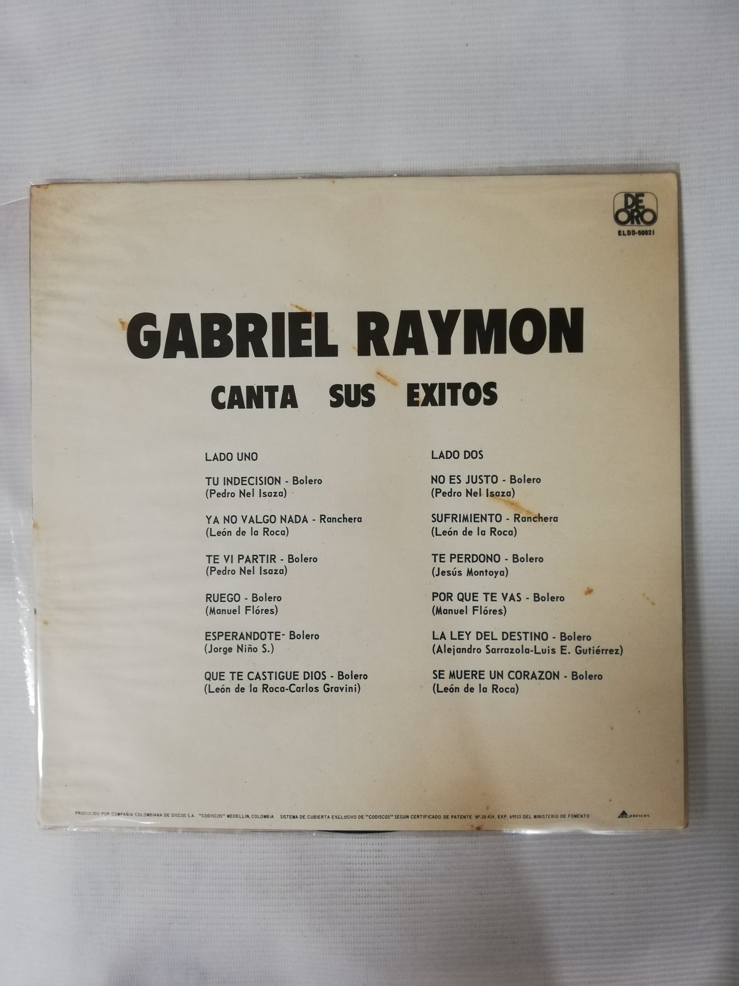LP GABRIEL RAYMON - CANTA SUS EXITOS