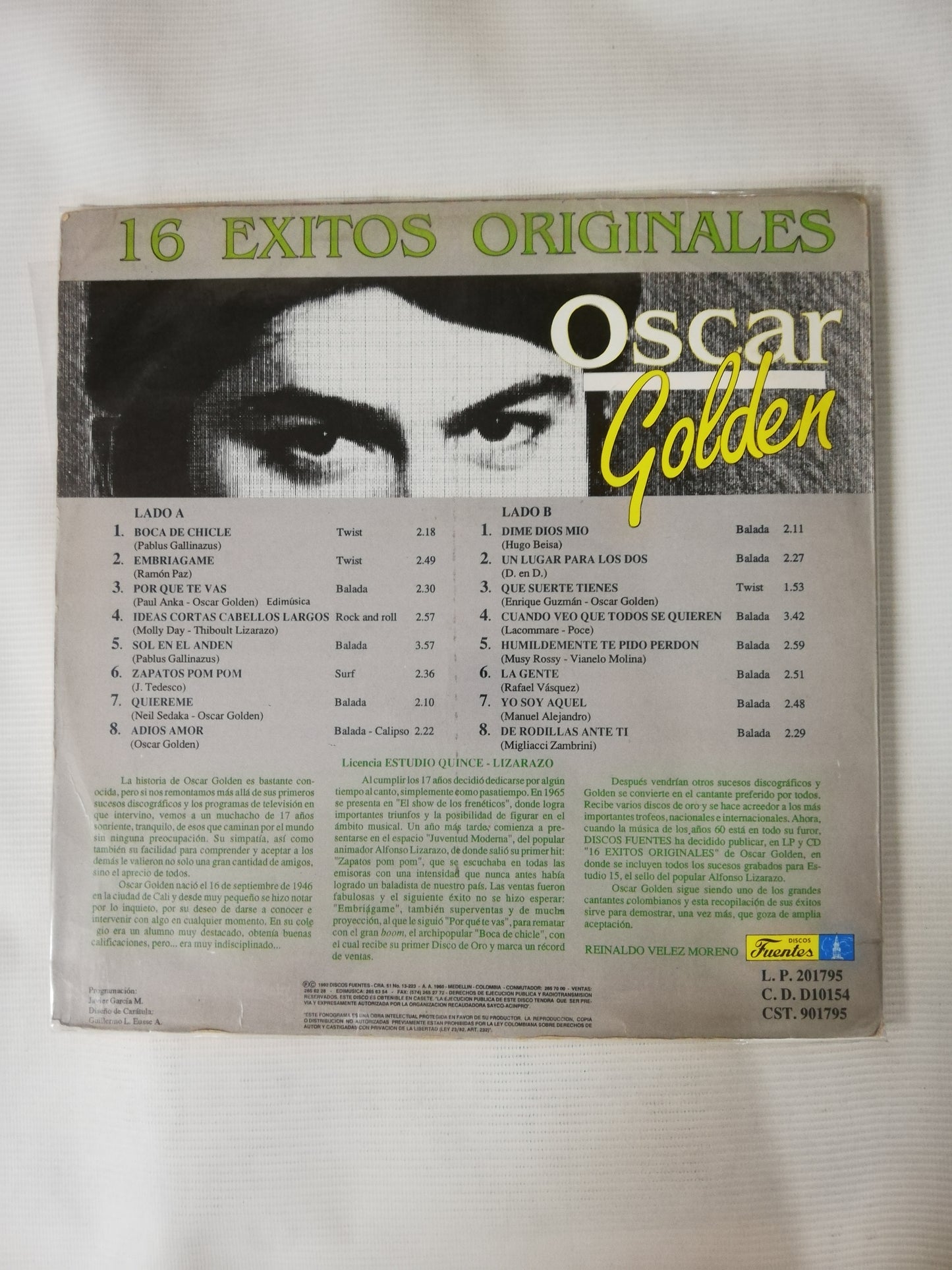 LP OSCAR GOLDEN - 16 EXITOS ORIGINALES