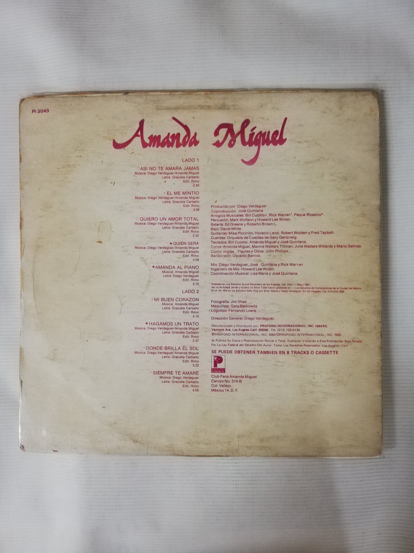LP AMANDA MIGUEL - EL SONIDO VOL. 1