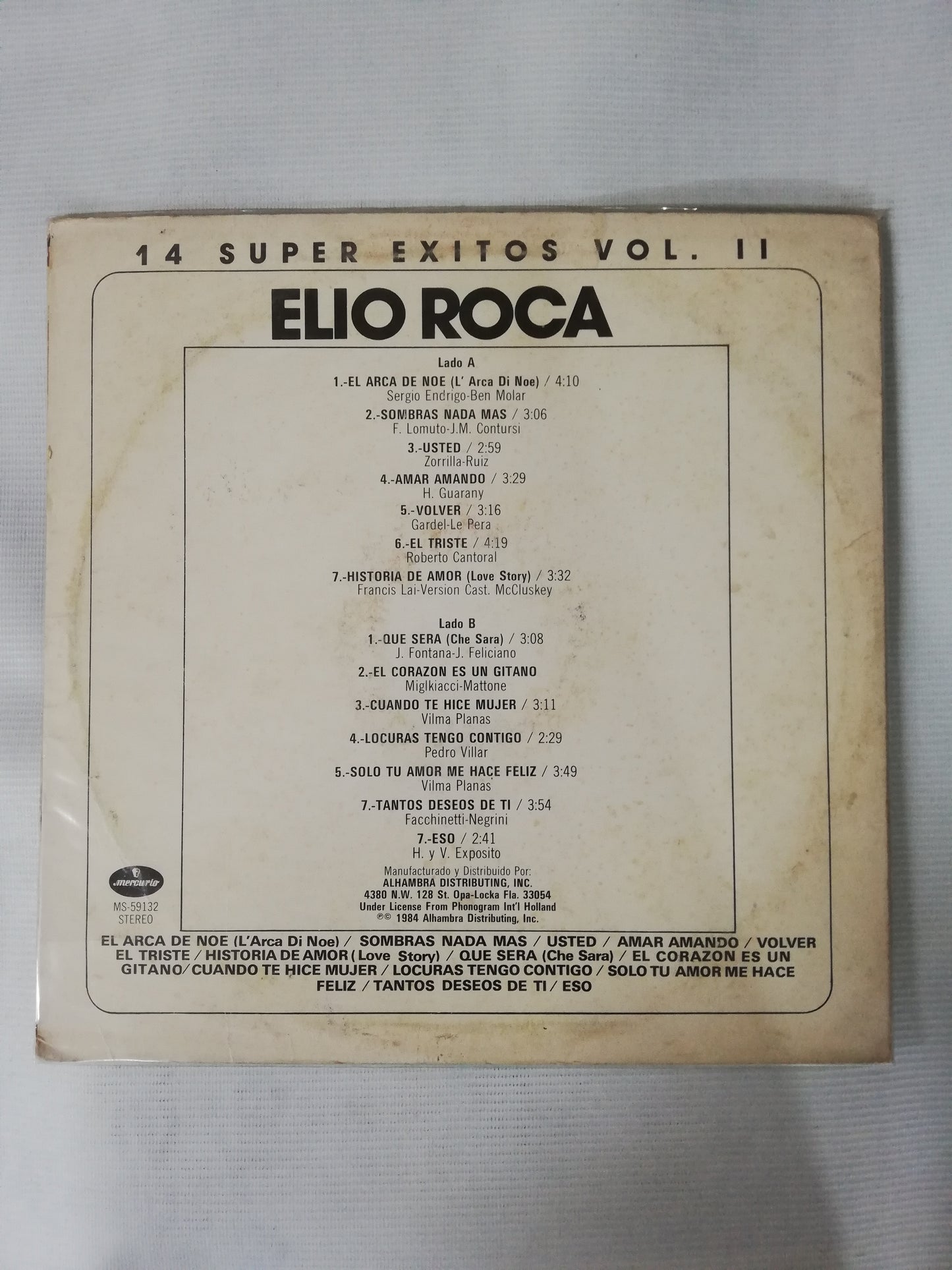 LP ELIO ROCA - 14 SUPER EXITOS VOL. II