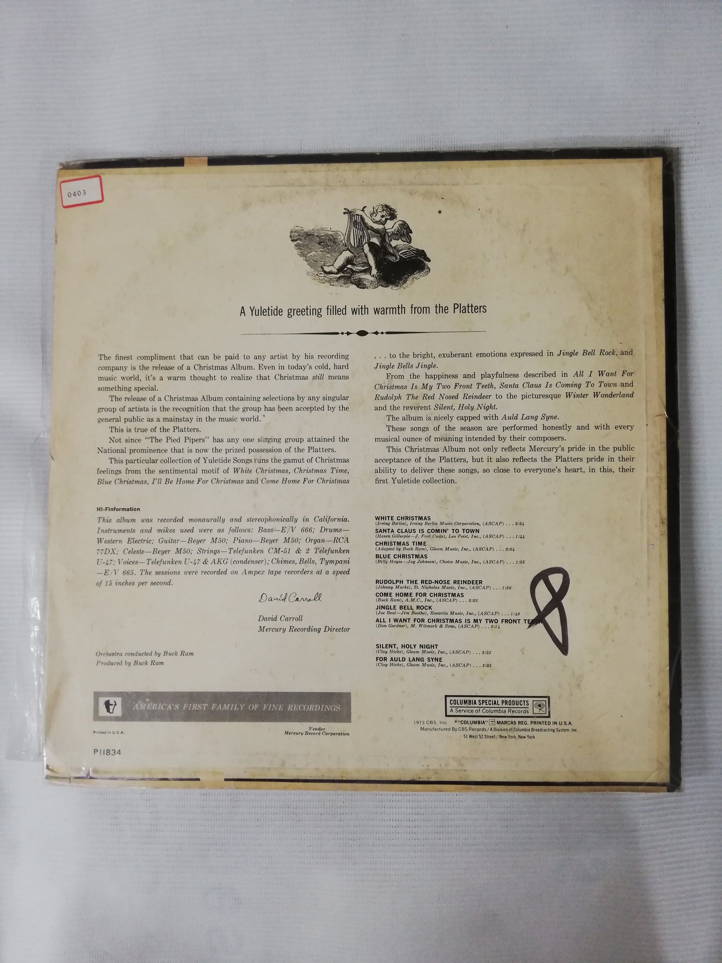 LP THE PLATTERS - CHRISTMAS WITH THE PLATTERS