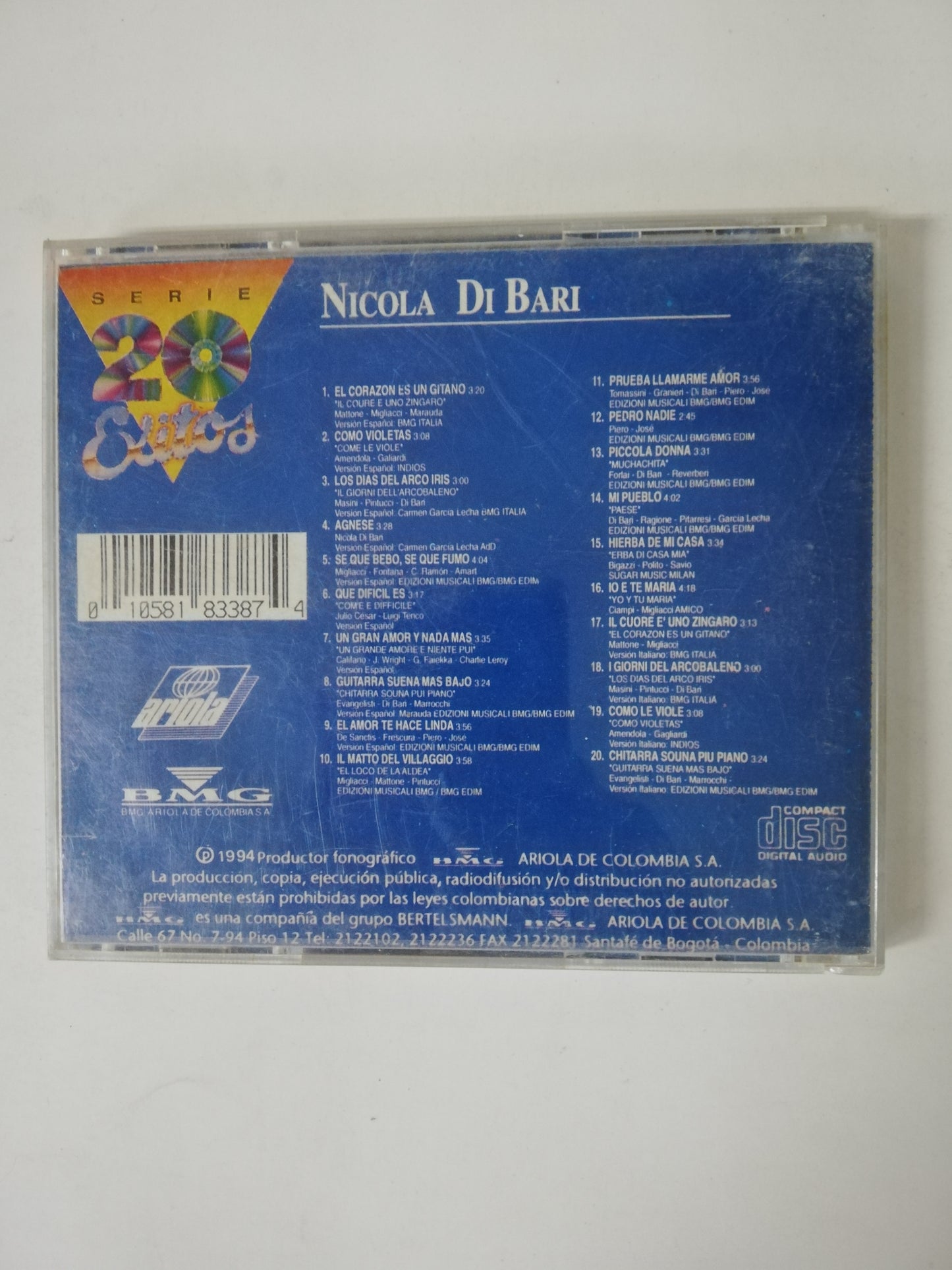 CD NICOLA DI BARI - SERIE 20 HITS