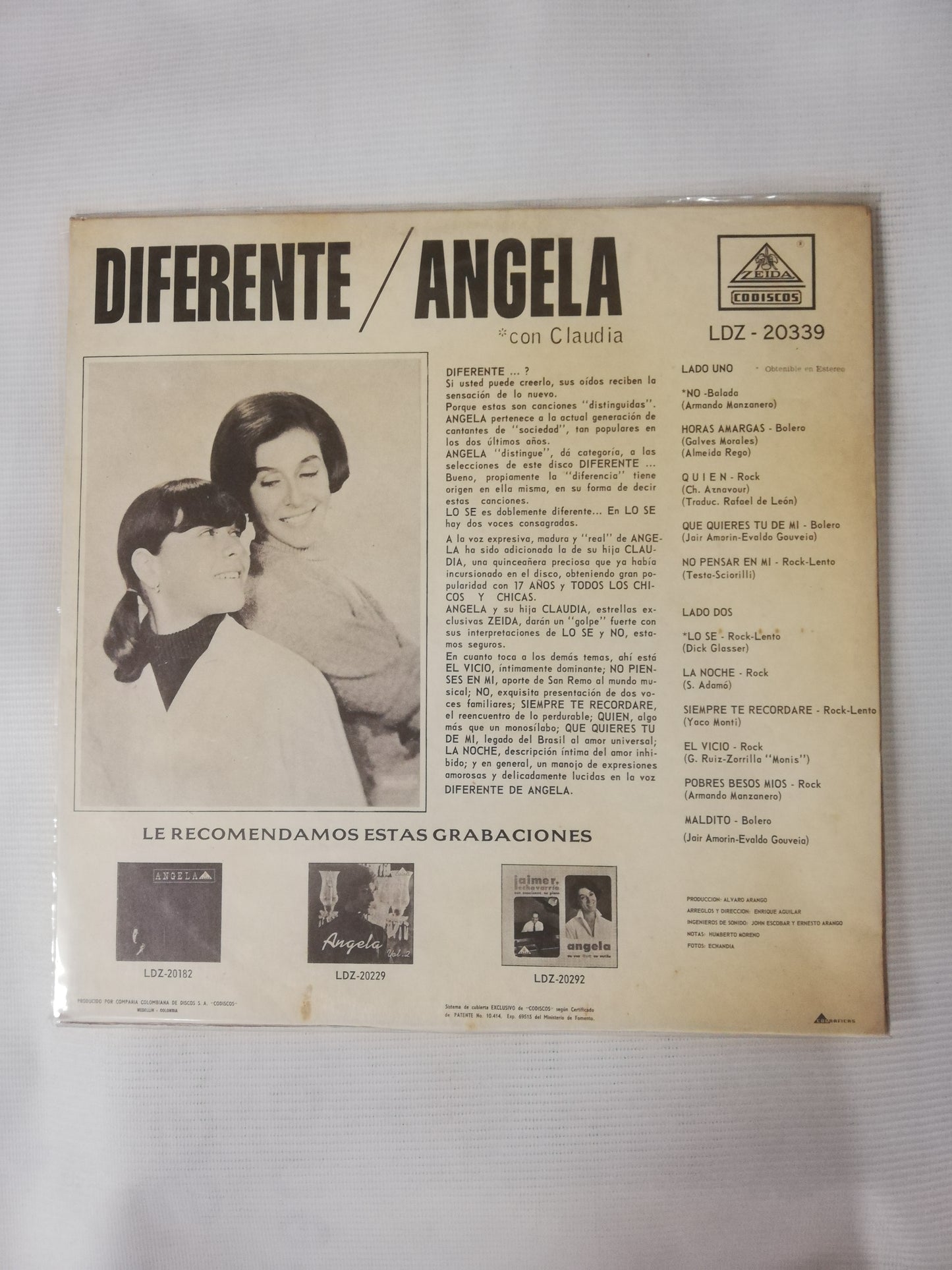 LP ANGELA CON CLAUDIA - DIFERENTE