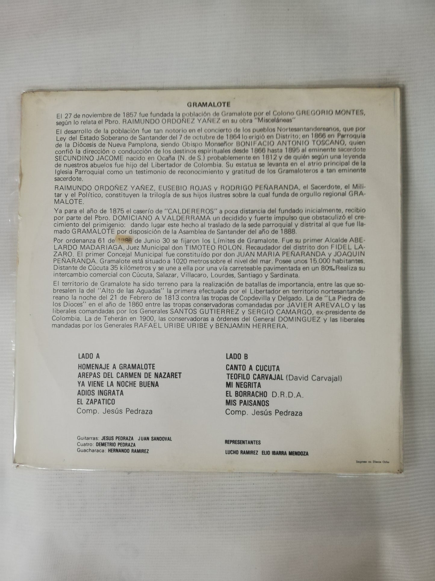 LP CONJUNTO LOS CONSTANTES - HOMENAJE A GRAMALOTE