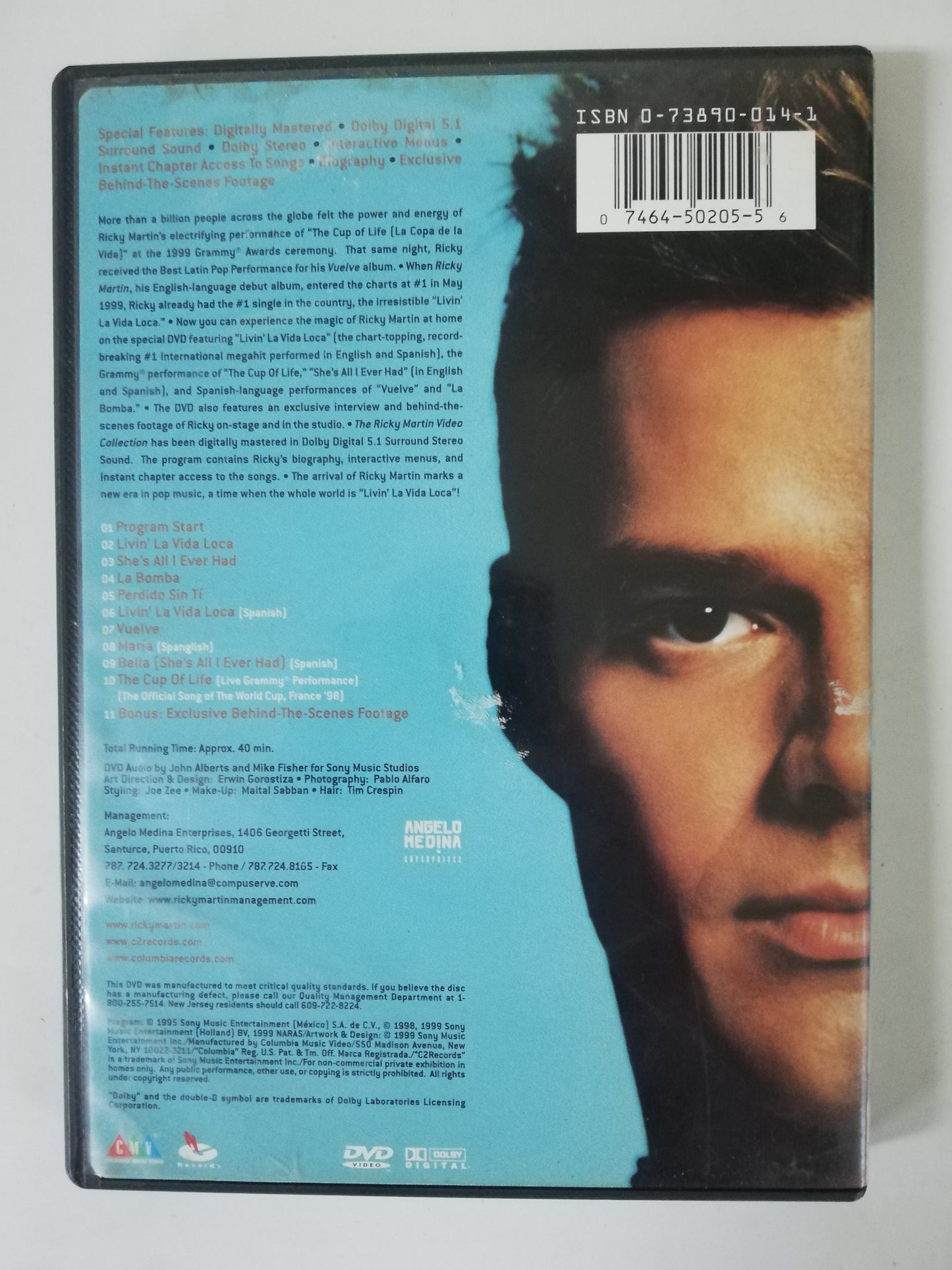 DVD RICKY MARTIN - THE RICKY MARTIN VIDEO COLLECTION