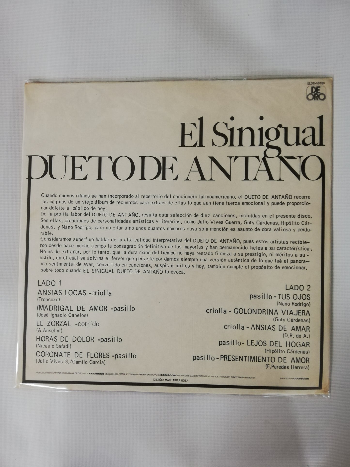 LP DUETO DE ANTAÑO - EL SINGULAR DUETO DE ANTAÑO
