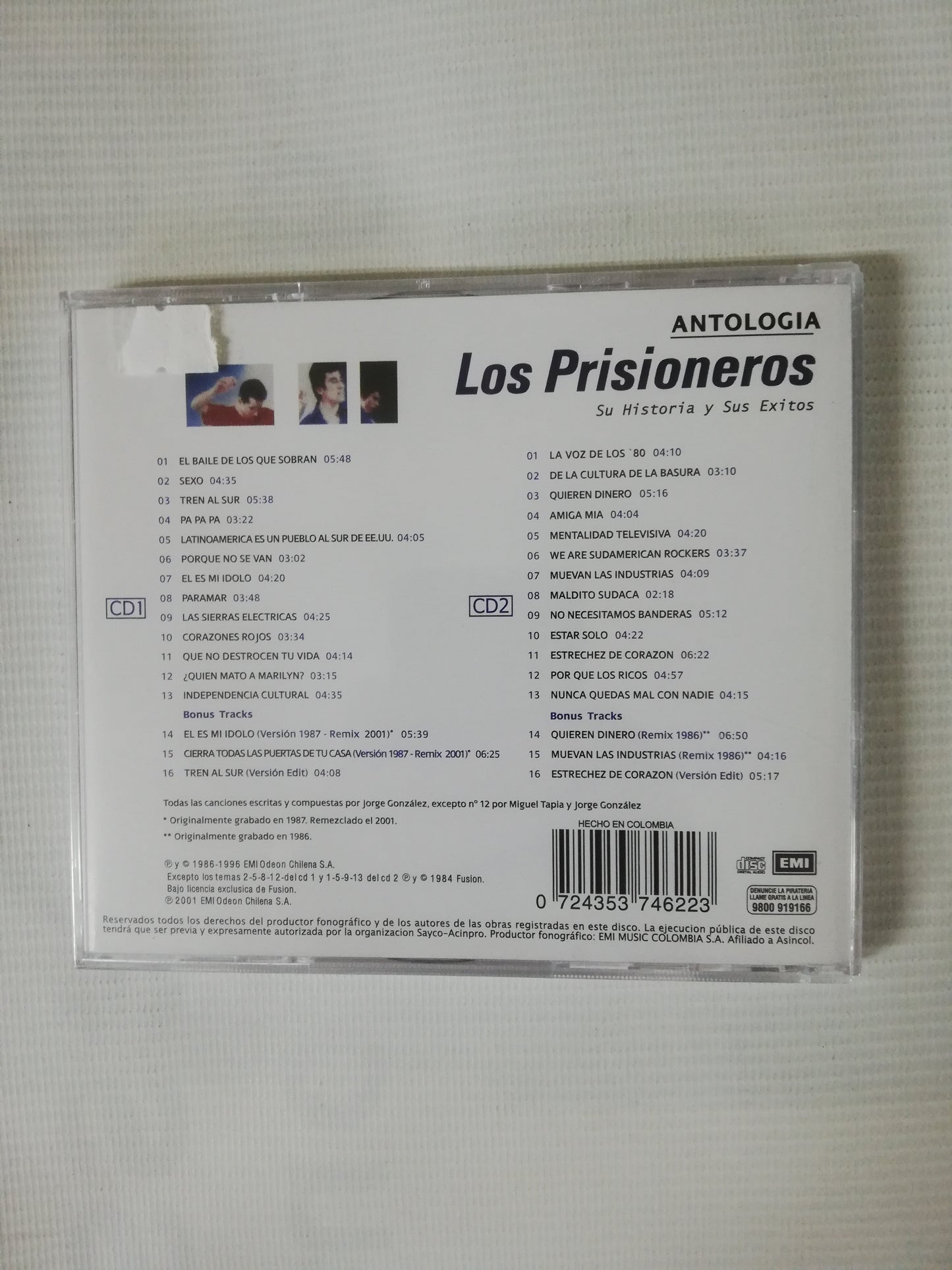 CD LOS PRISIONEROS - ANTOLOGÍA, SU HISTORIA Y SUS EXITOS - CD X 2