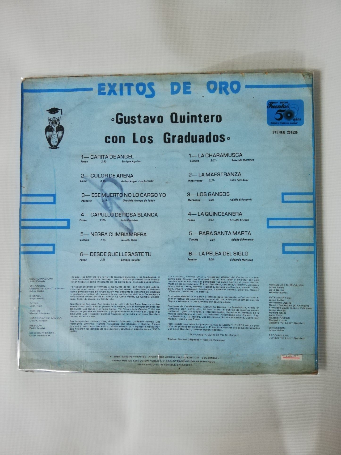 LP GUSTAVO QUINTERO CON LOS GRADUADOS - EXITOS DE ORO