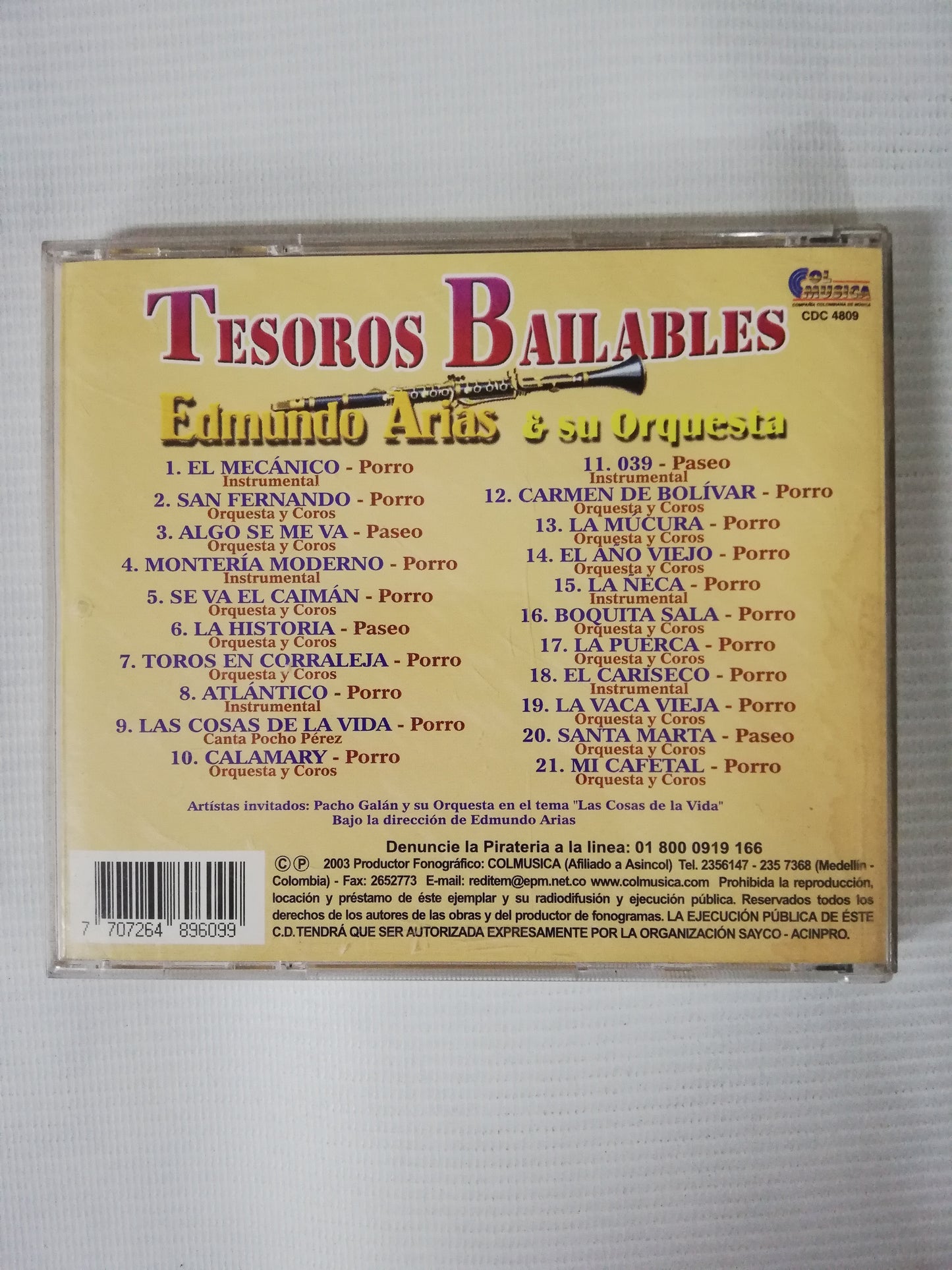 CD EDMUNDO ARIAS & SU ORQUESTA - TESOROS BAILABLES
