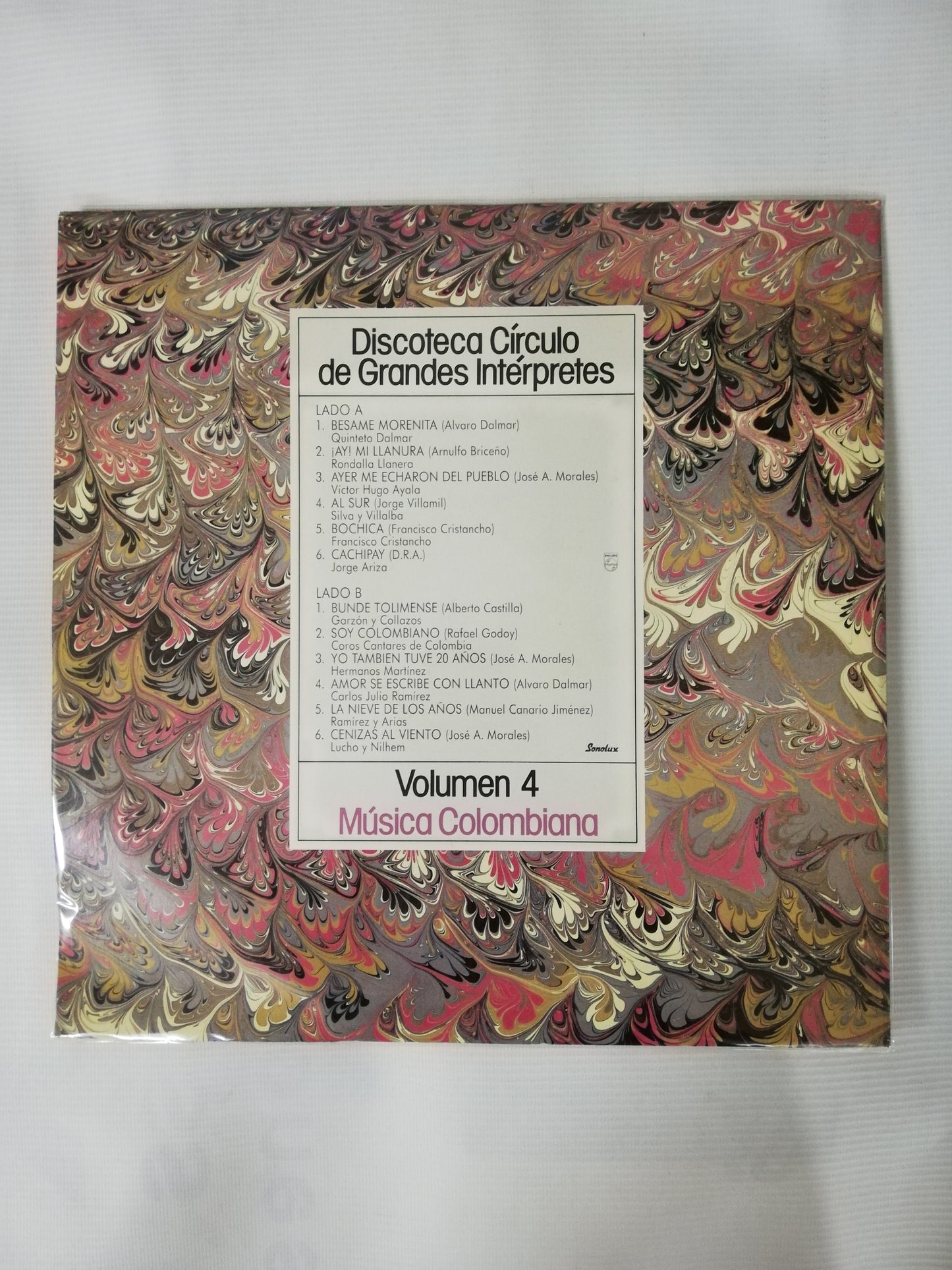 LP MÚSICA COLOMBIANA - DISCOTECA CIRCULO DE GRANDES INTÉRPRETES VOL. 4