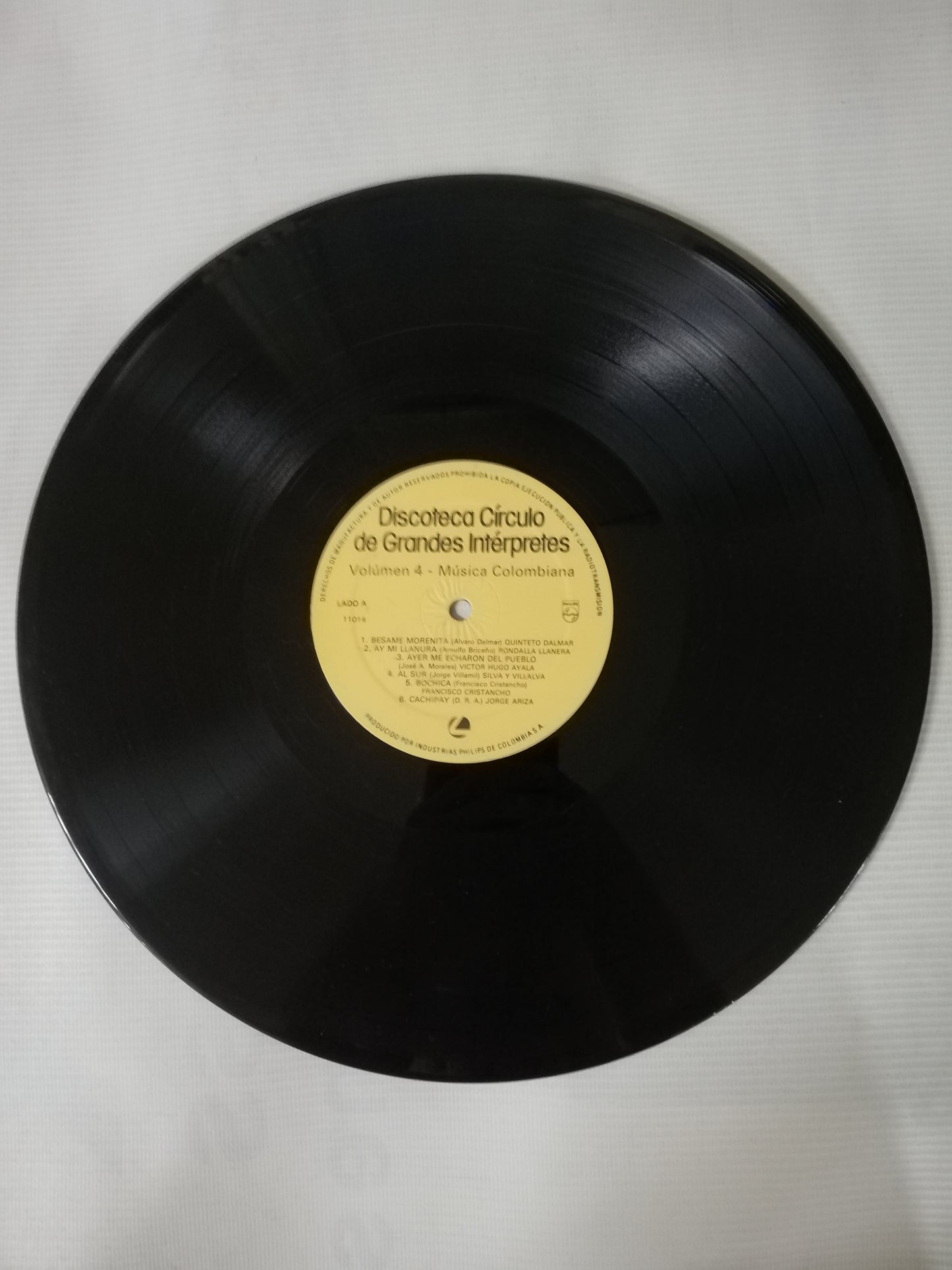 LP MÚSICA COLOMBIANA - DISCOTECA CIRCULO DE GRANDES INTÉRPRETES VOL. 4