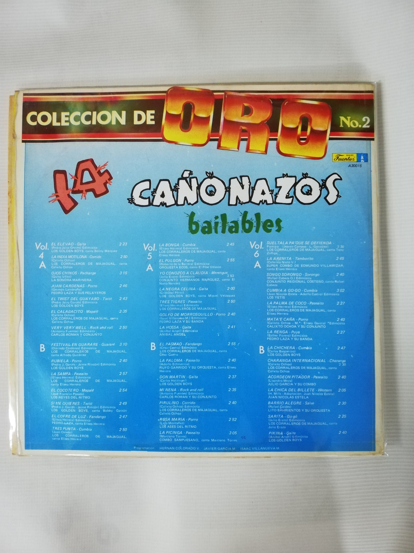 LP 14 CAÑONAZOS BAILABLES - COLECCIÓN DE ORO No. 2 - VINYL X 3