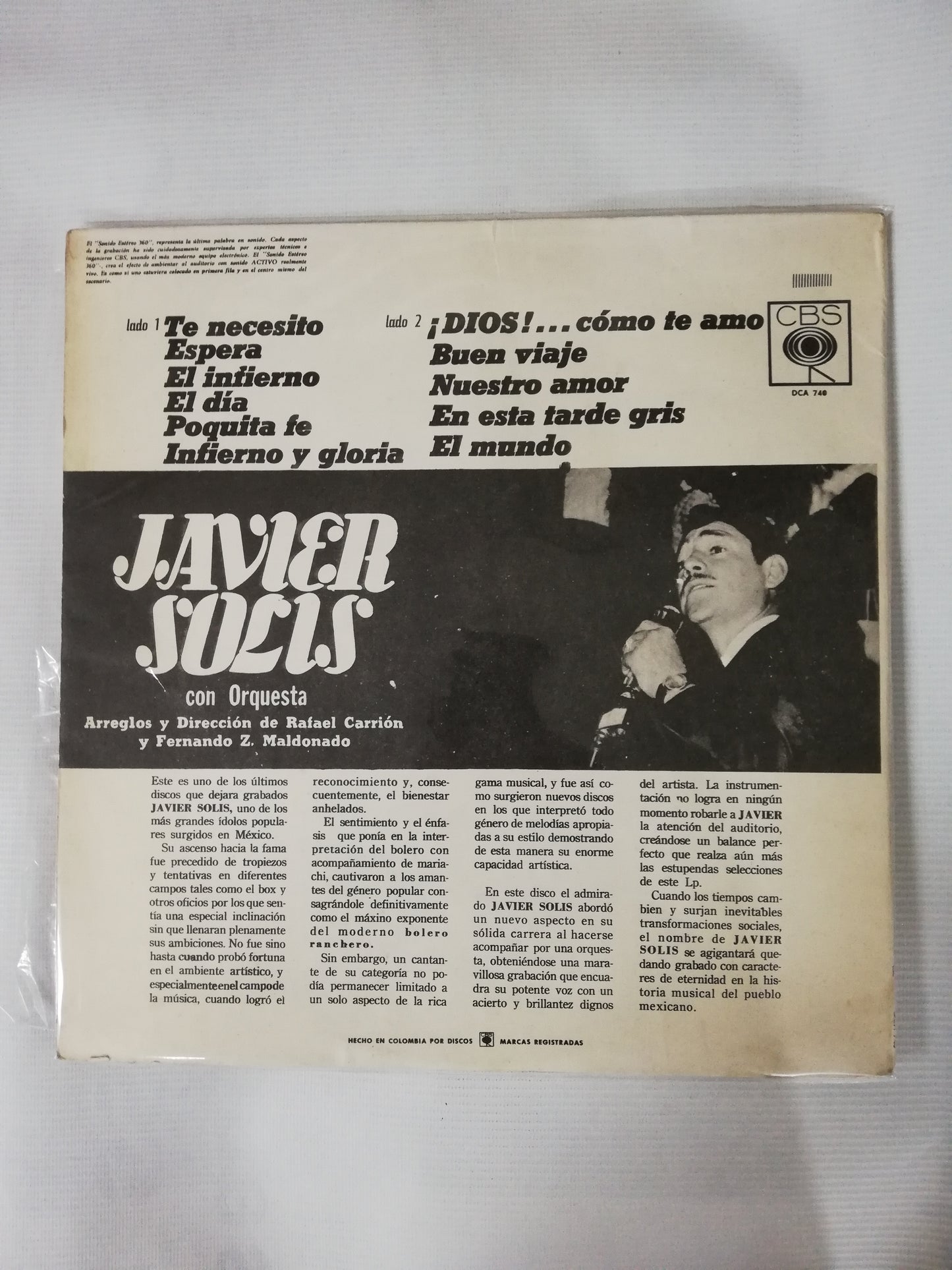 LP JAVIER SOLIS CON ORQUESTA - JAVIER SOLIS CON ORQUESTA