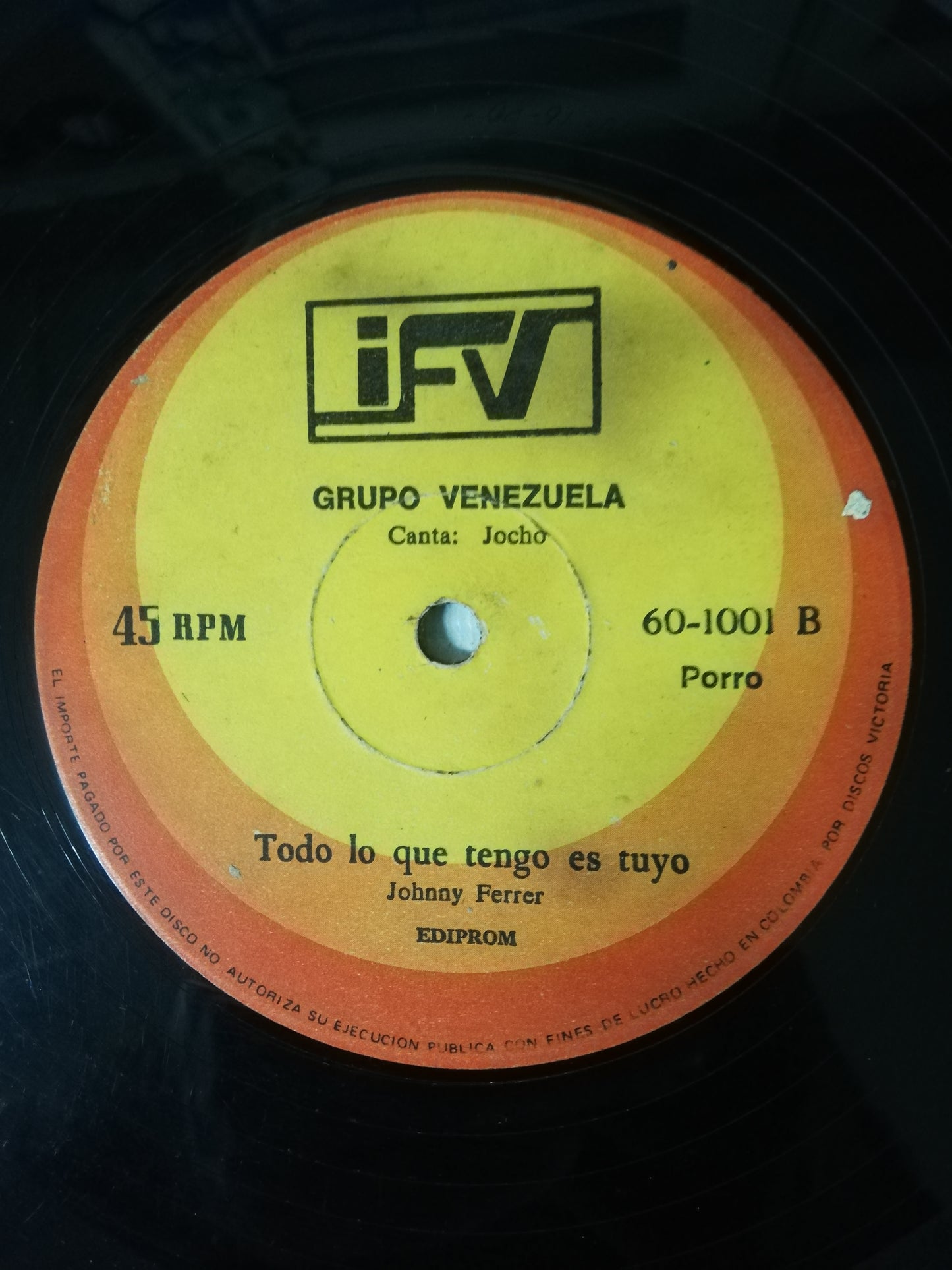 LP GRUPO VENEZUELA - AGUA LOCA / TODO LO QUE TENGO ES TUYO