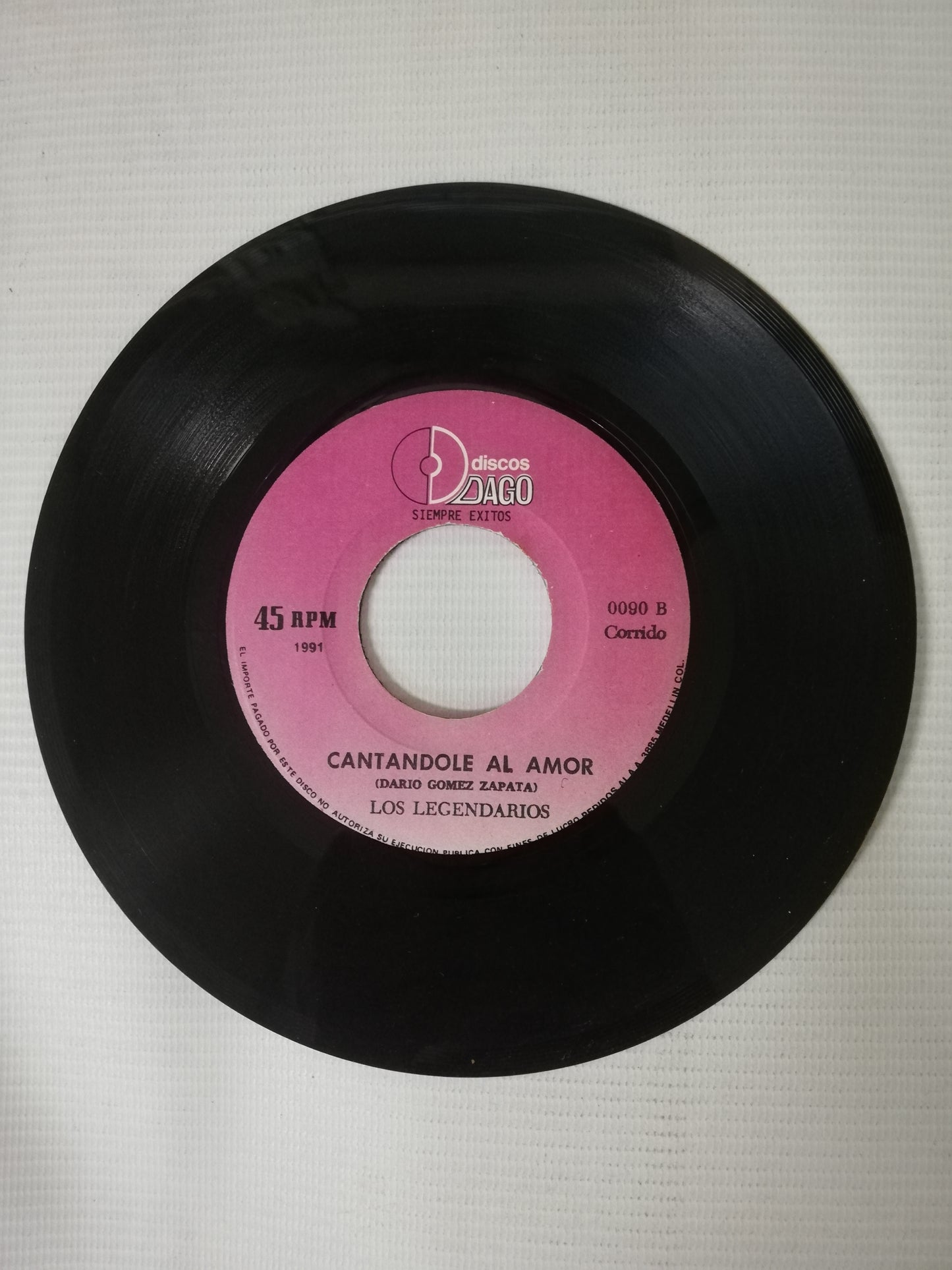 VINILO LOS LEGENDARIOS - LLEVAME CONTIGO / CANTANDOLE AL AMOR