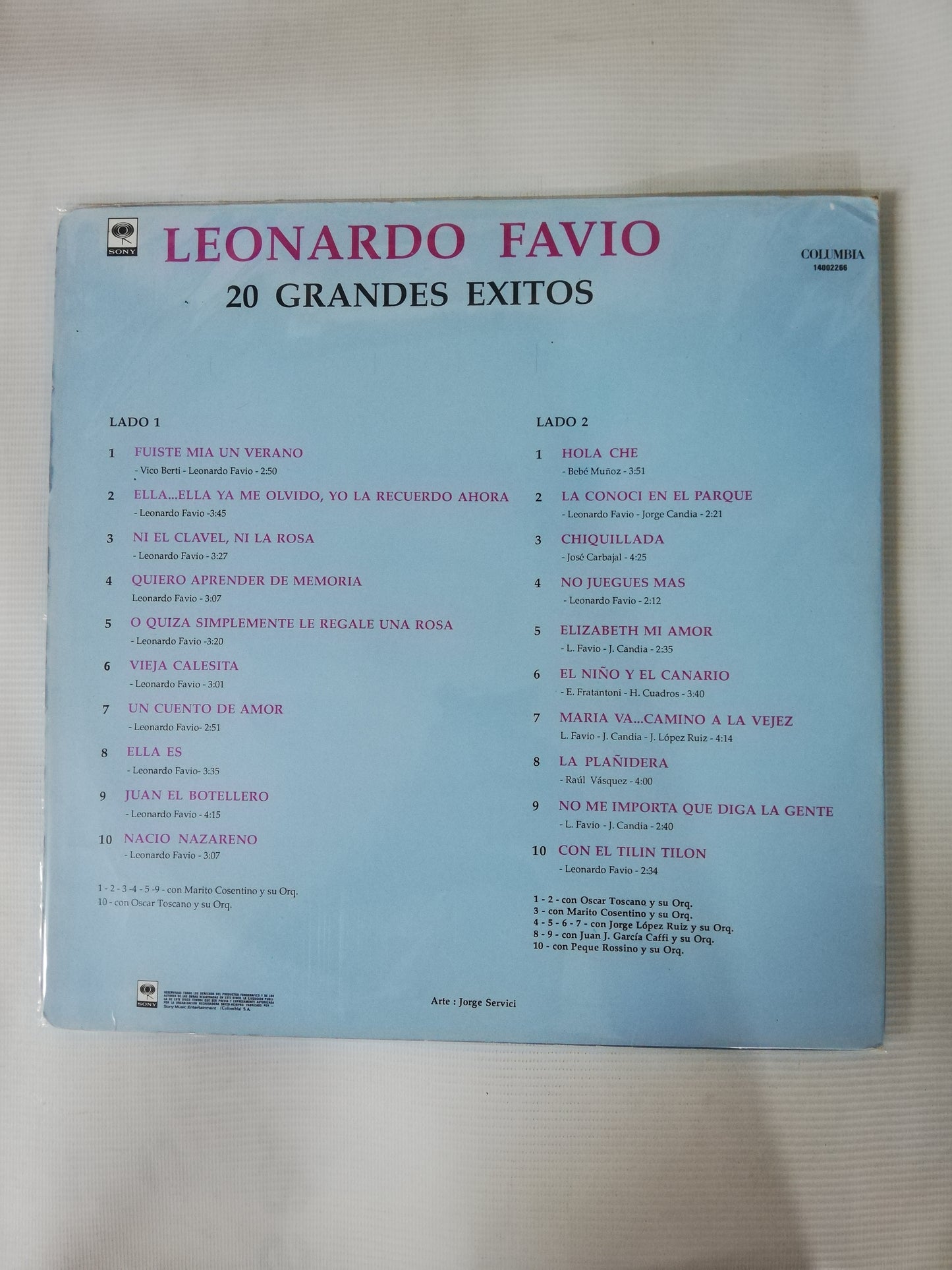 LP LEONARDO FAVIO - 20 GRANDES EXITOS