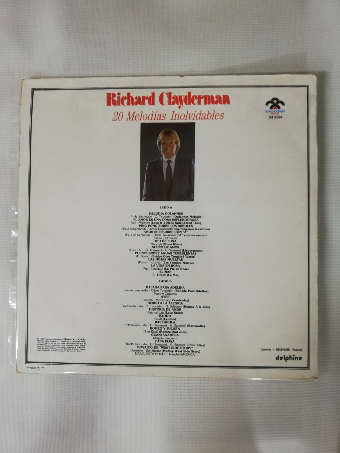 LP RICHARD CLAYDERMAN - 20 MELODIAS INOLVIDABLES
